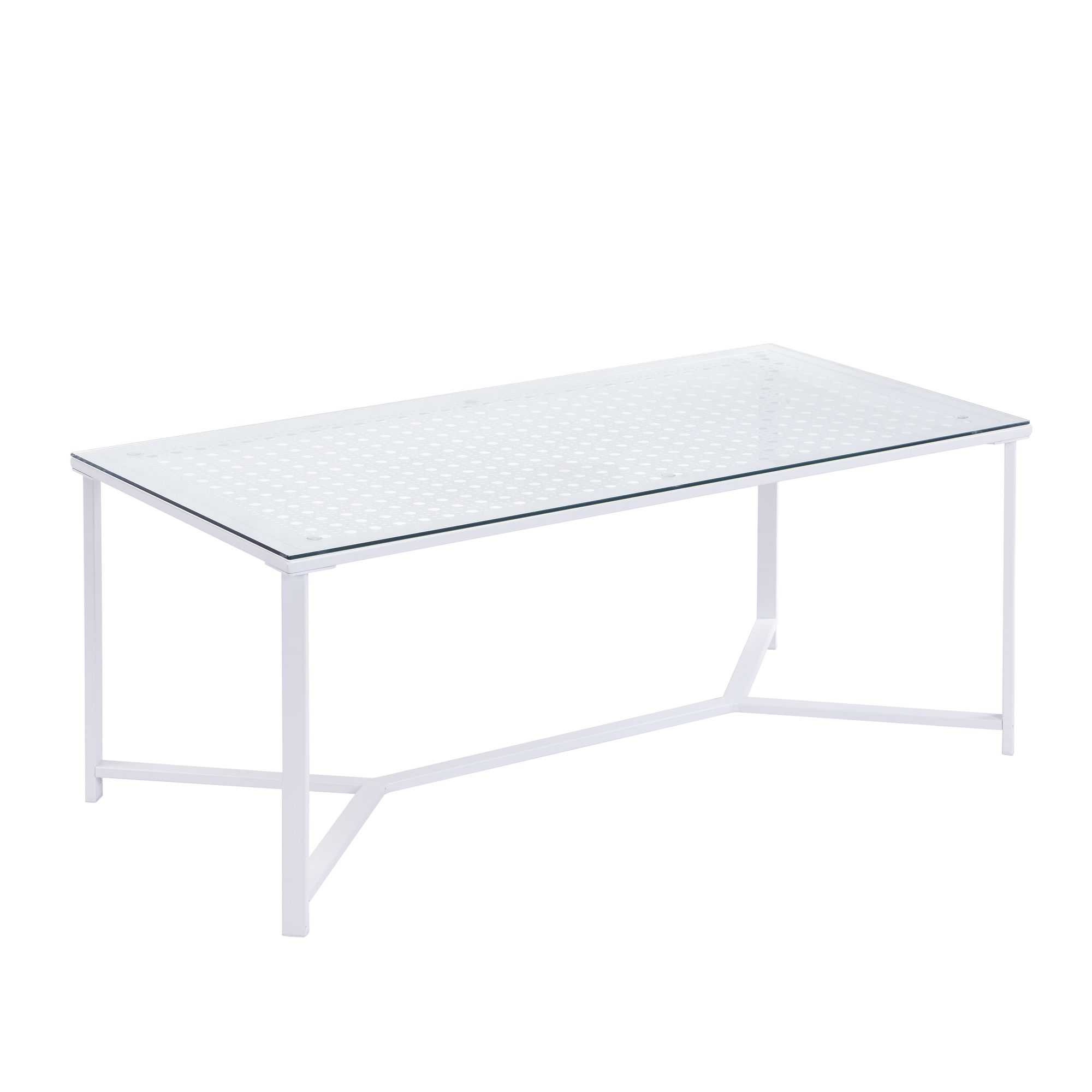 Couchtisch Isfjord Glas Weiß 100 × 50 × 42 cm