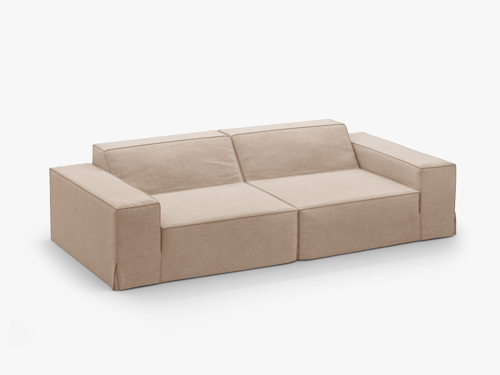 Micadoni 3-Sitzer Sofa Jodie Strukturierter Stoff Lins Sand