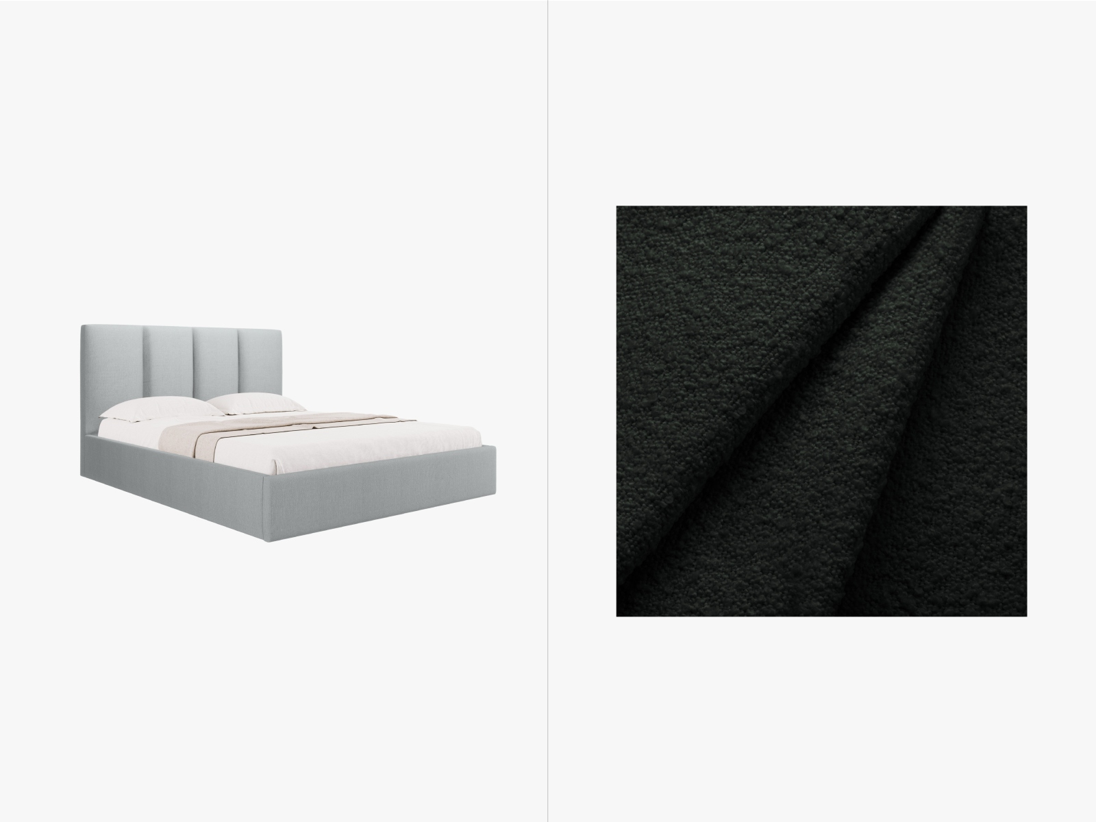 Micadoni Bett Phaedra Boucle Baloo Schwarz 160x200
