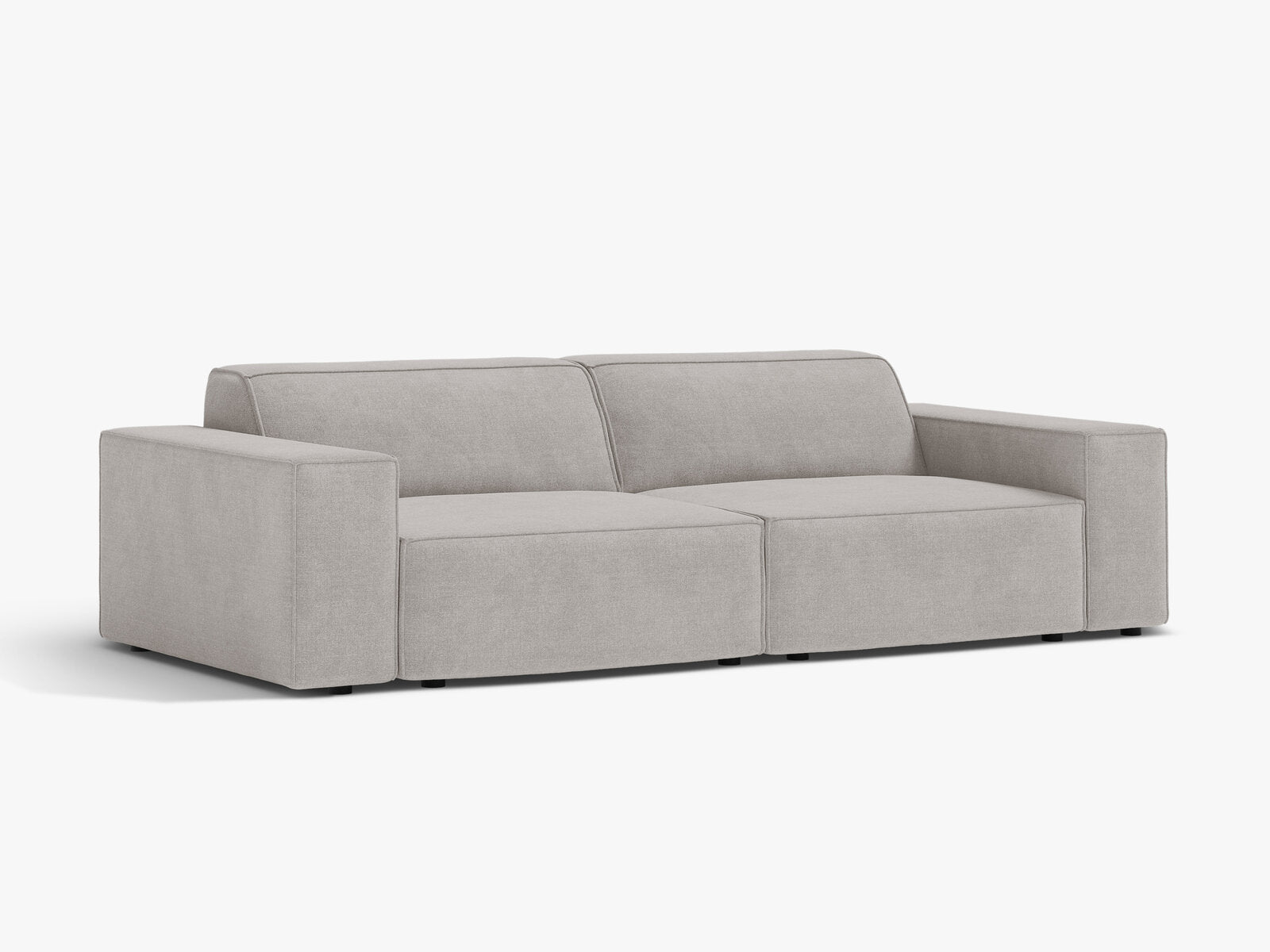 Micadoni 3-Sitzer Sofa Jodie Strukturierter Stoff Liberty Hellgrau