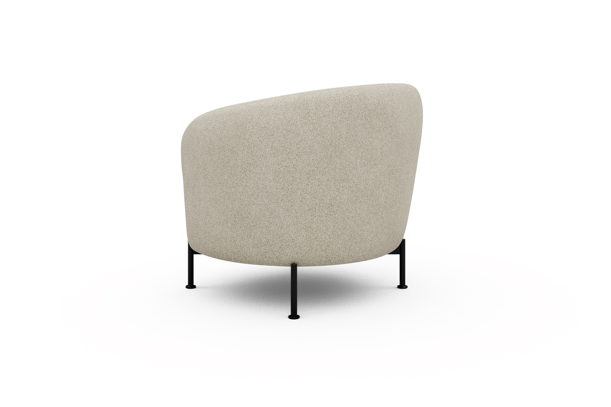 Sessel Ronda X-Metallgestell Schwarz Boucle-Off-White