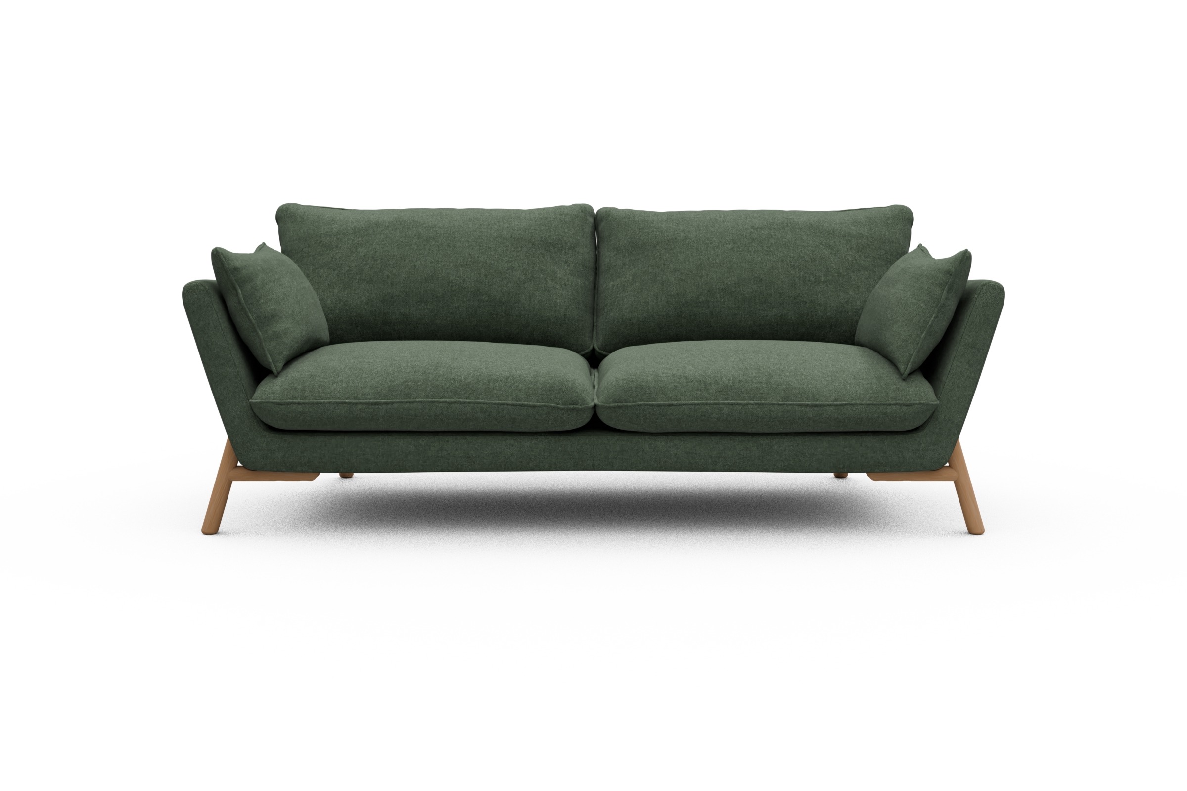 Skandi Home Sofa Emil 3-Sitzer Beinfarbe Eiche Natur Casone-Forest-Green moebelfaktor