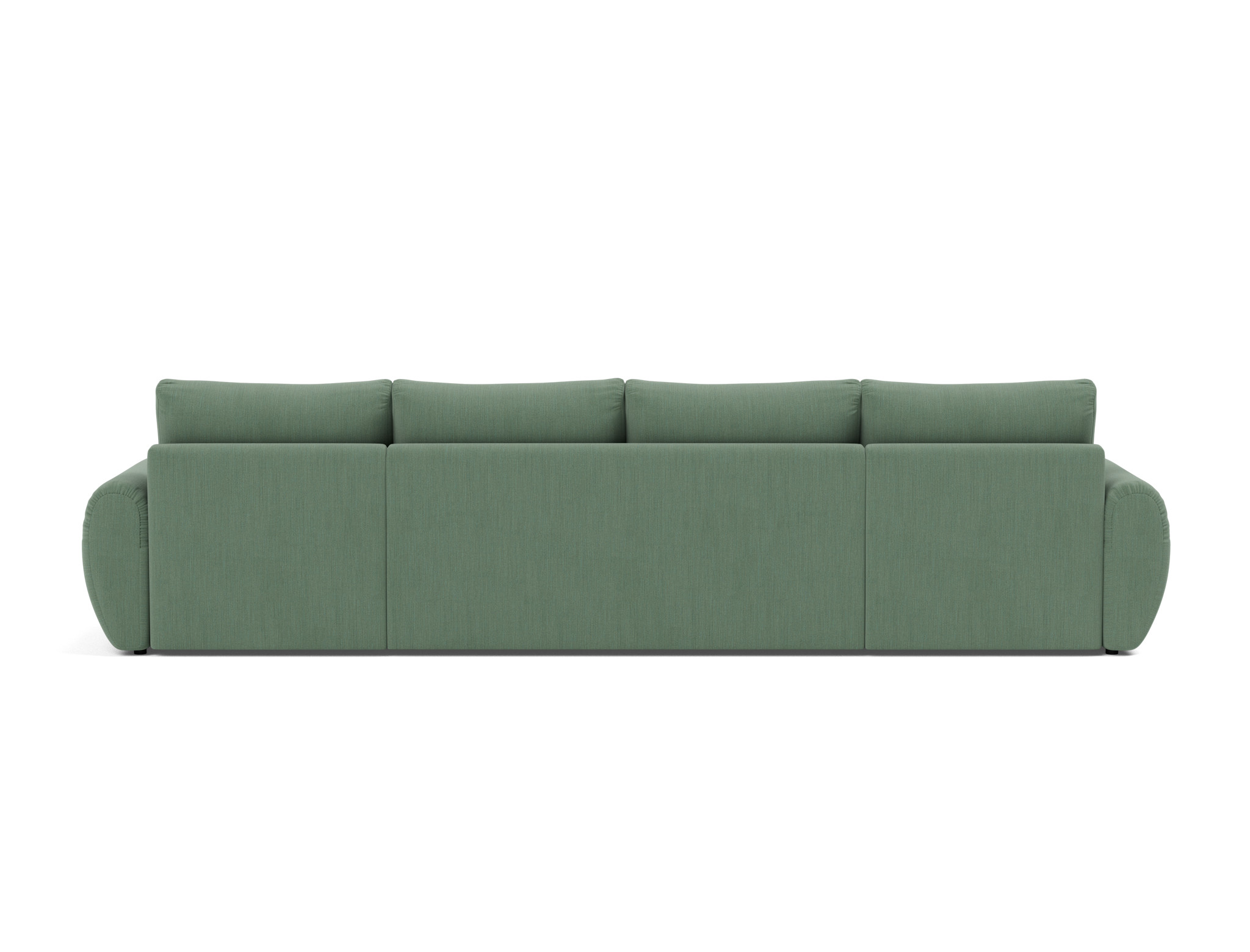Schlafsofa Norum U-Form mit Curve-Armlehnen Flachgewebe Elegance 518-Green