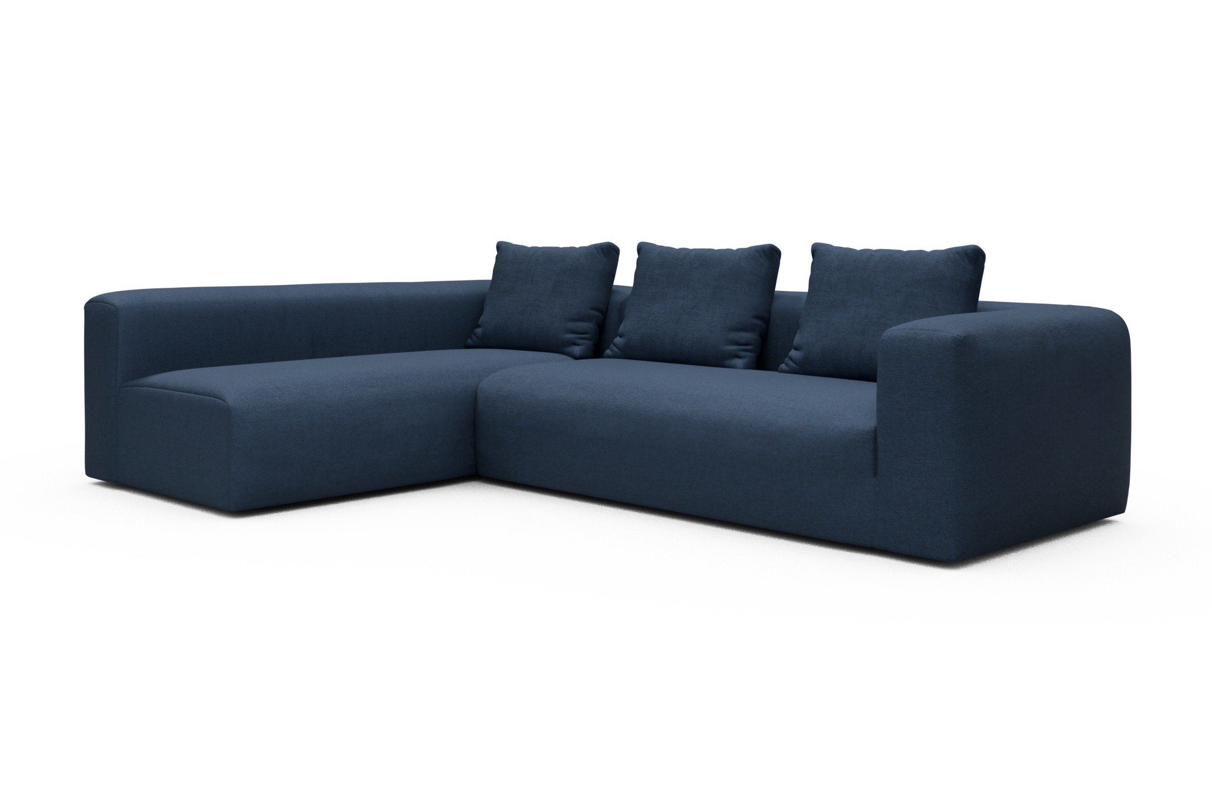 Ecksofa Fred 2x 2,5-Sitzer links offen Weda-Blue