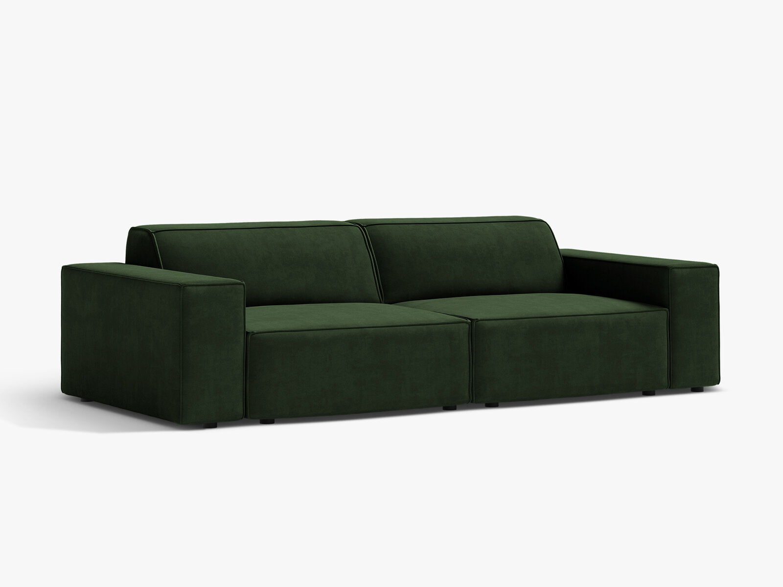 Micadoni 3-Sitzer Sofa Jodie Samt Venus Flaschengrün