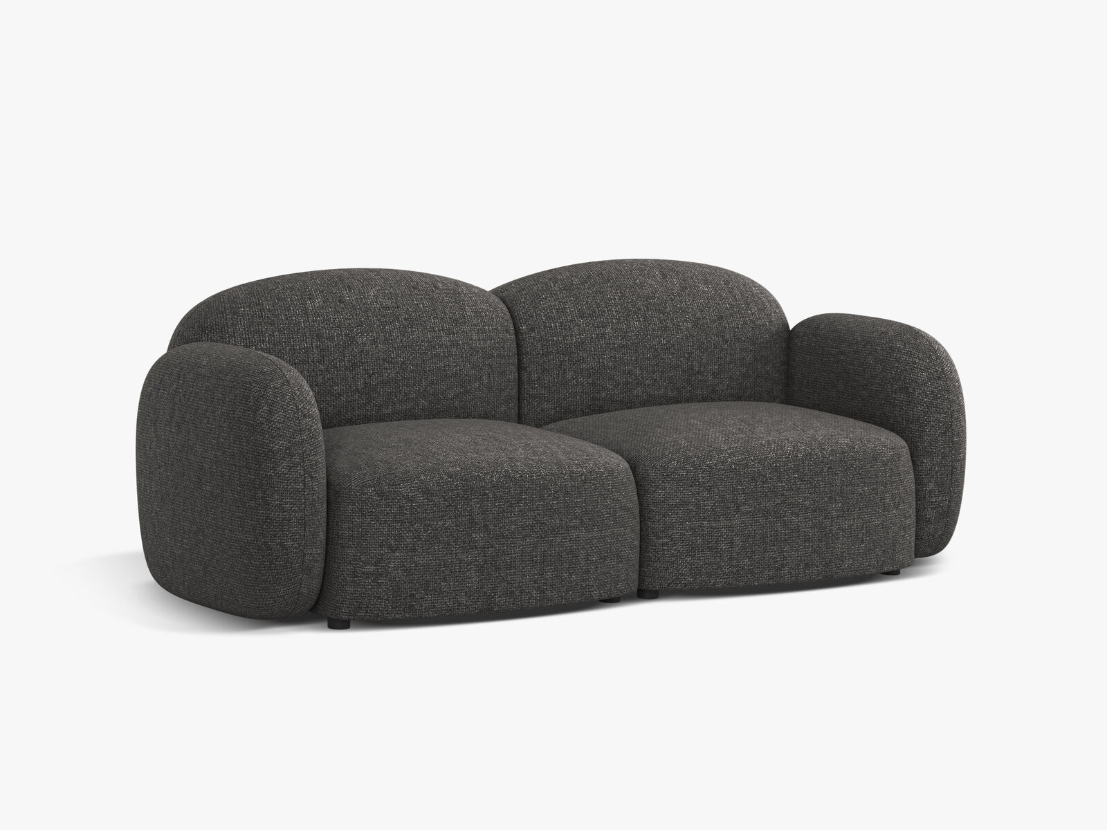 Micadoni Sofa Blair 2-Sitzer Chenille Eden Dunkelgrau