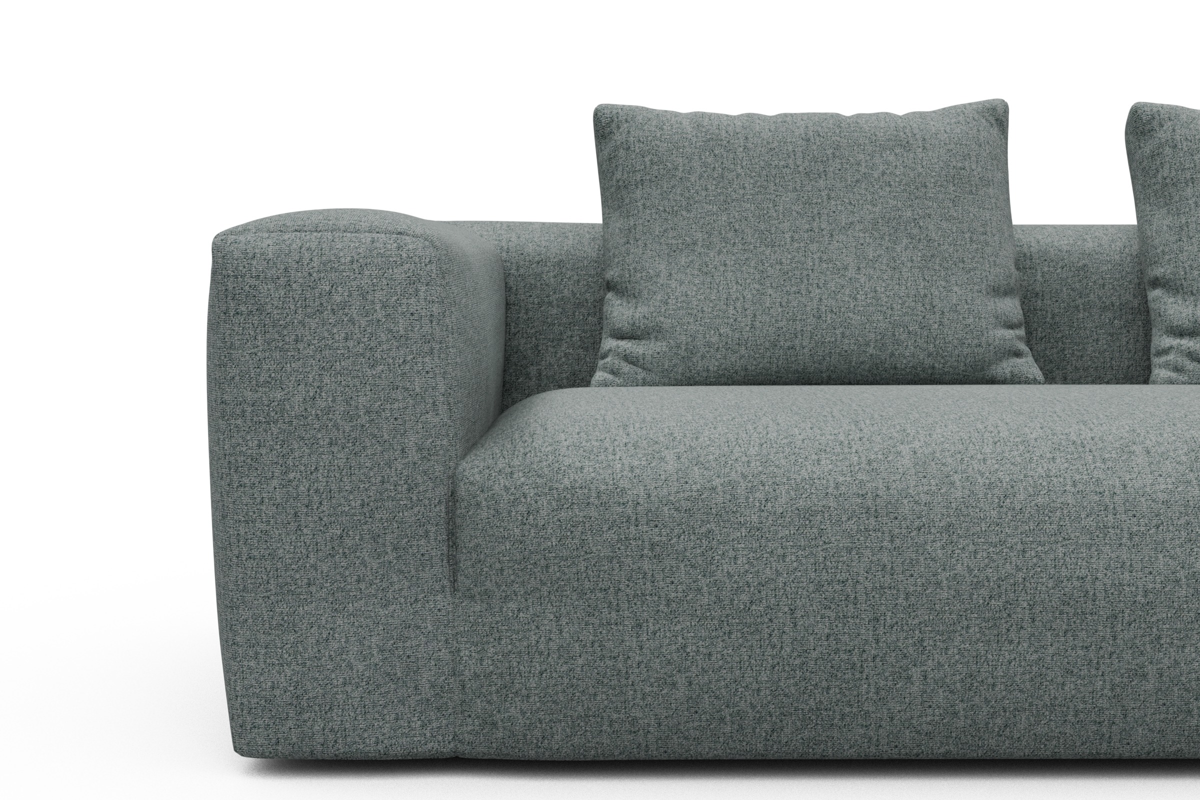 Wohnlandschaft Fred Chaiselongue rechts mit 2-Sitzer und lange Armlehne links Casone-Light-Mixed-Green