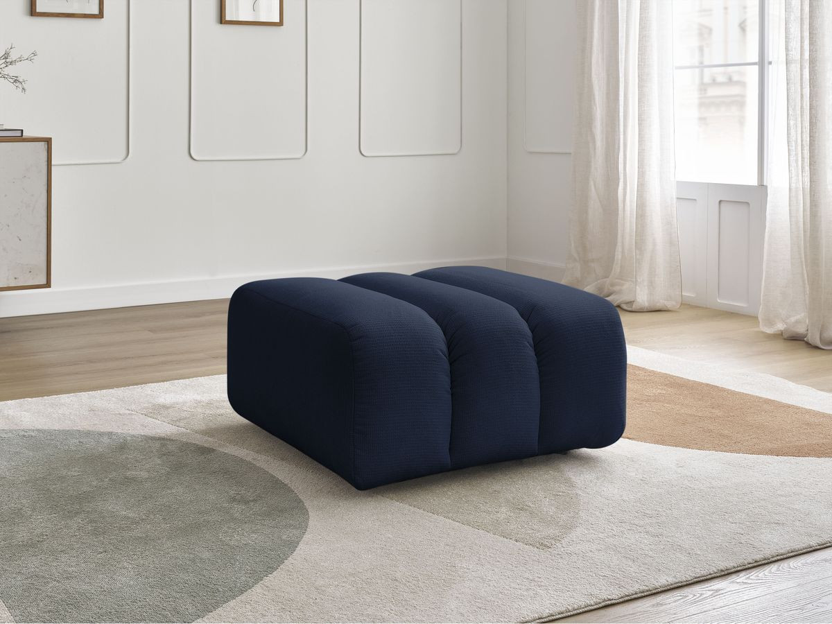 Bobochic Talia Pouf Melange-Stoff Dunkelblau