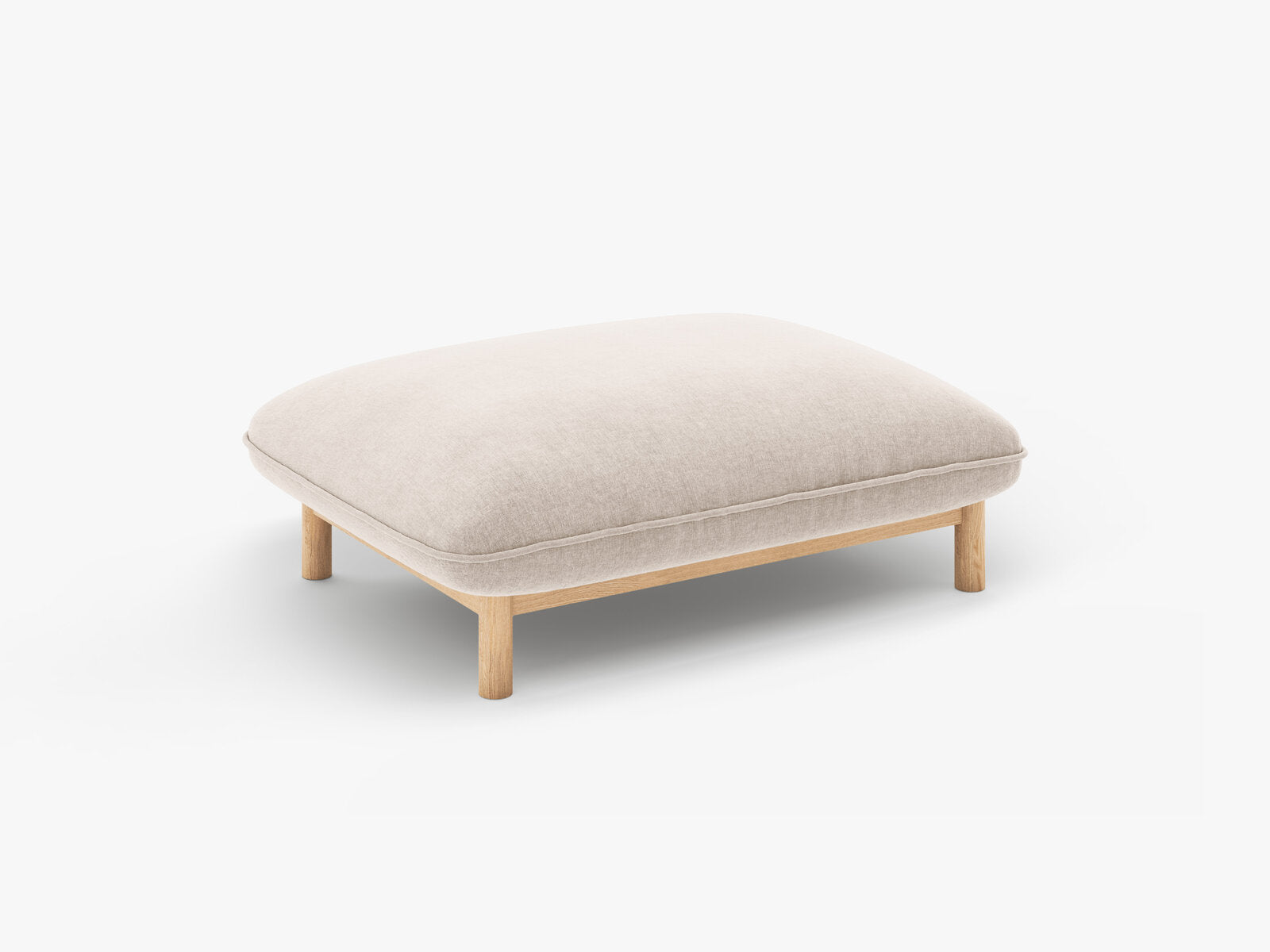 Micadoni Ada Pouf Strukturierter Stoff Wind Helles Beige