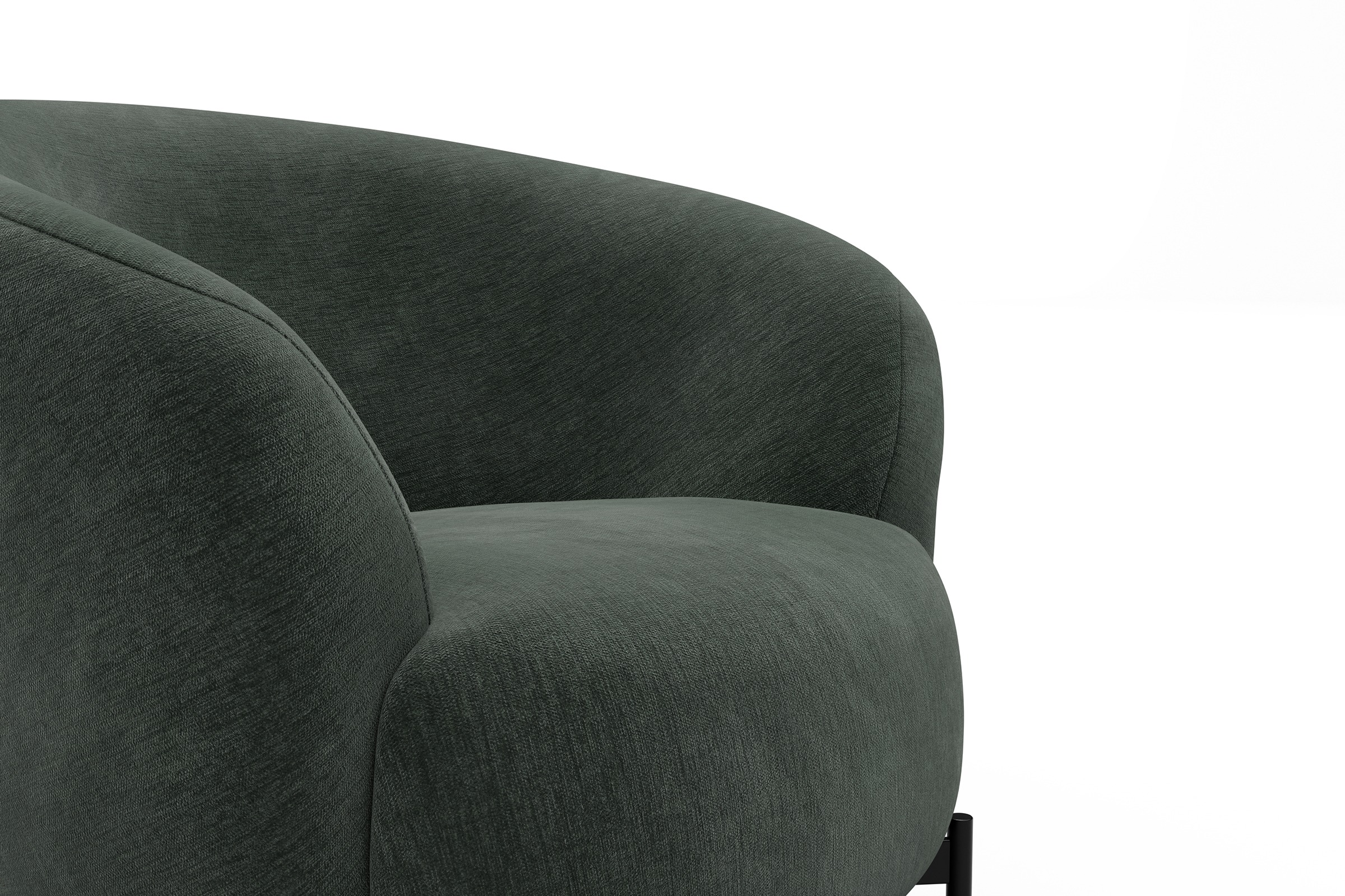 Sessel Ronda X-Metallgestell Schwarz Smooth-Laurel-Green