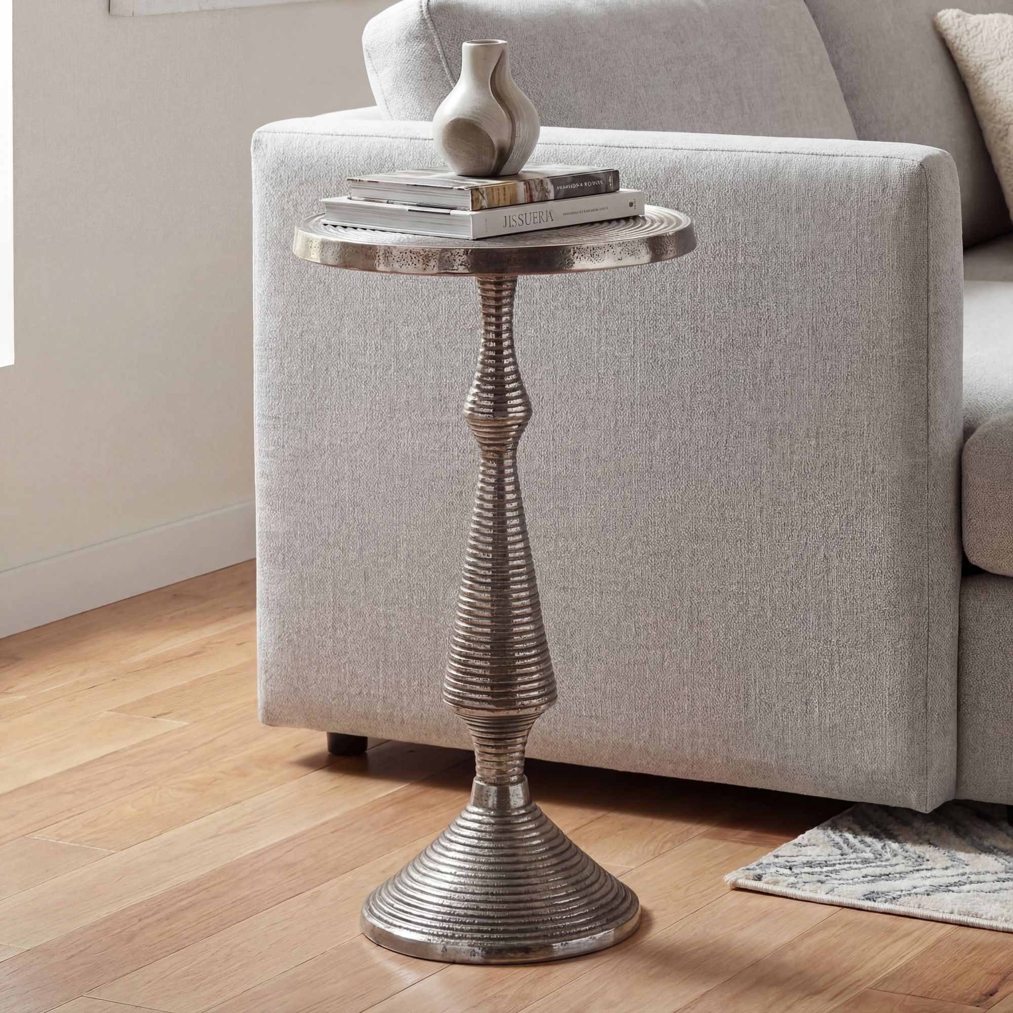 Beistelltisch Steinkjer Aluminium Silber Ø 30 × H 54 cm