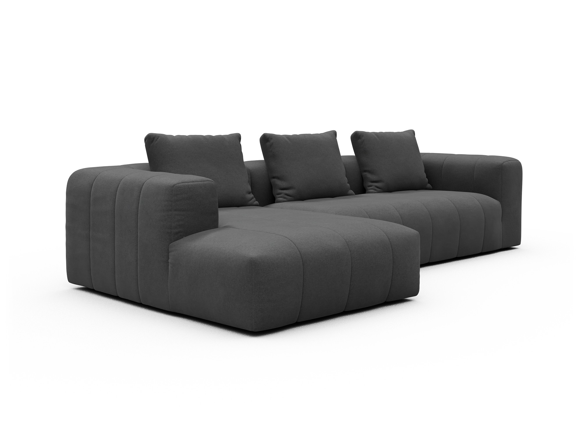 Hugo 2,5-Sitzer Armlehne rechts mit Chaiselongue Satya-Zinc moebelfaktor