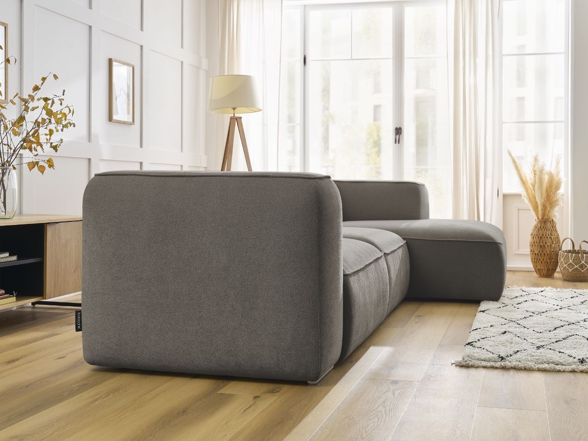 Bobochic Zephyr Ecksofa 349 × 165 cm Strukturstoff Taupe Ecke rechts