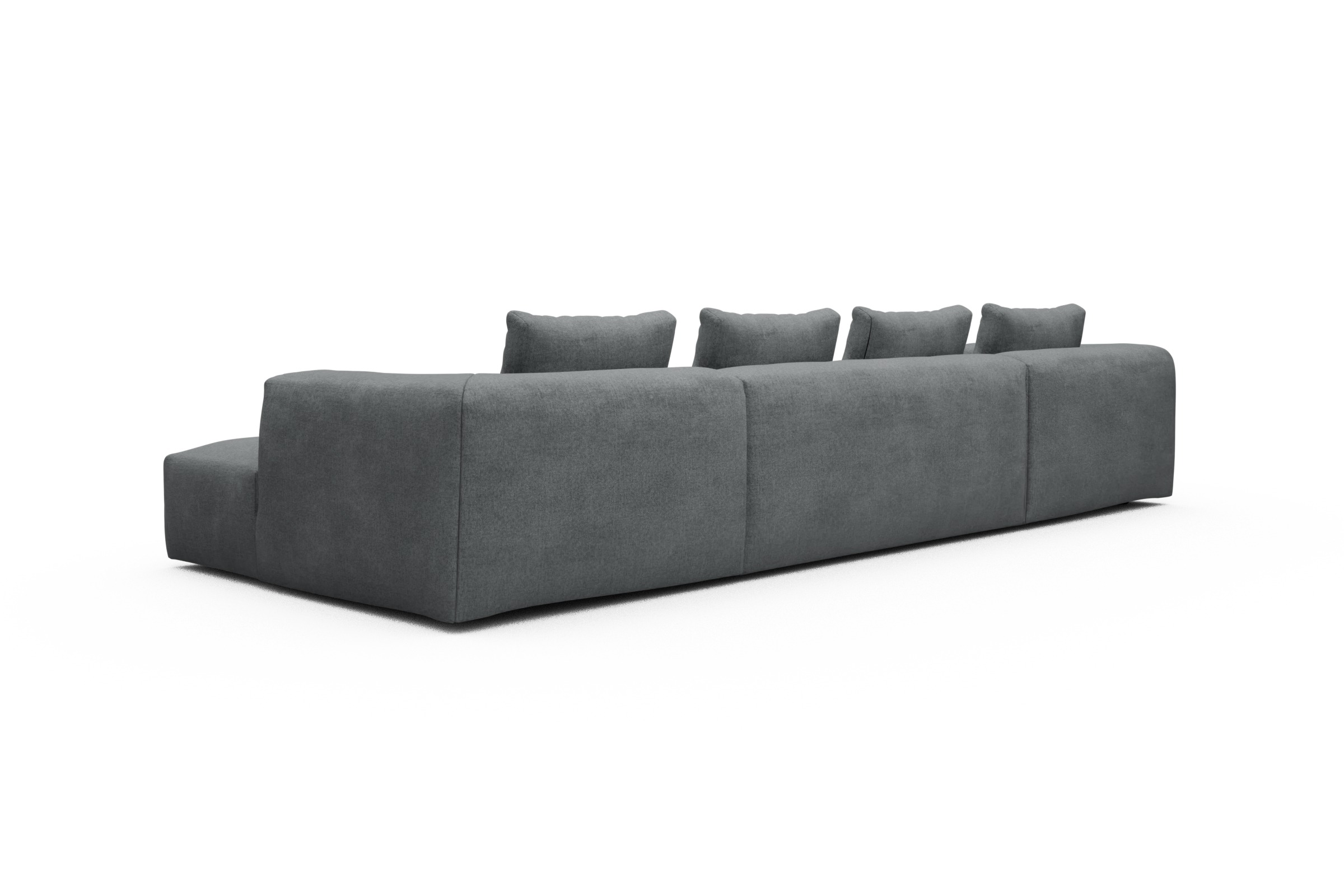 Wohnlandschaft Fred mit 2-Sitzer und Chaiselongue beidseitig Casone-Gravel-Grey