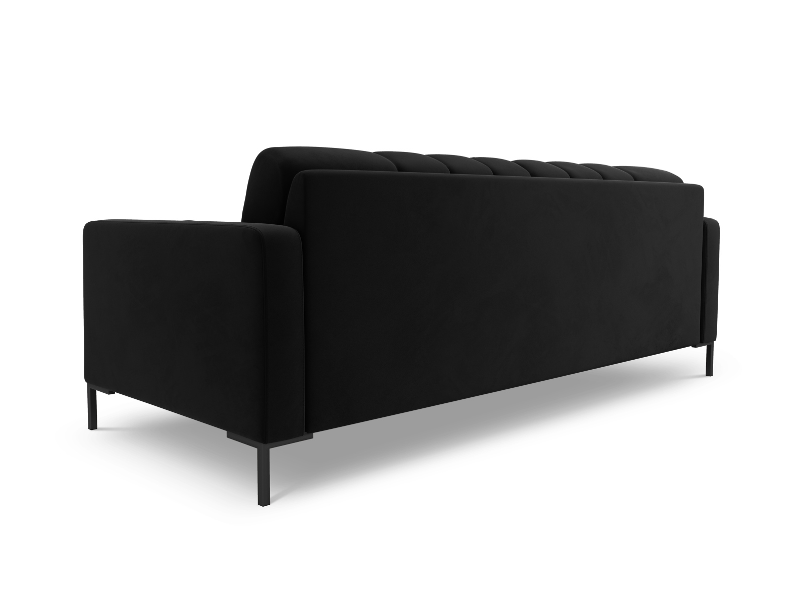 Cosmopolitan Design Sofa Bali 4-Sitzer Samt Bluvel Schwarz Beine Schwarzes Metall