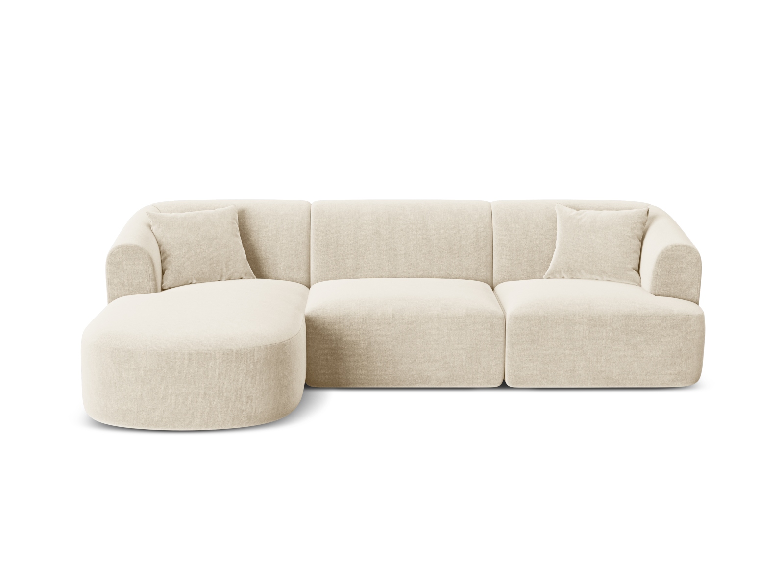 Cosmopolitan Design Ecksofa Campi 4-Sitzer Samt Vogue Helles Beige Links
