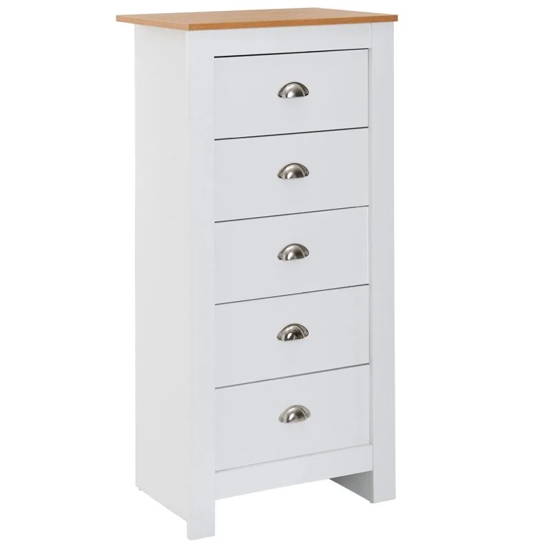 Kommode Breidavik Weiß 53 × 39 × 114 cm