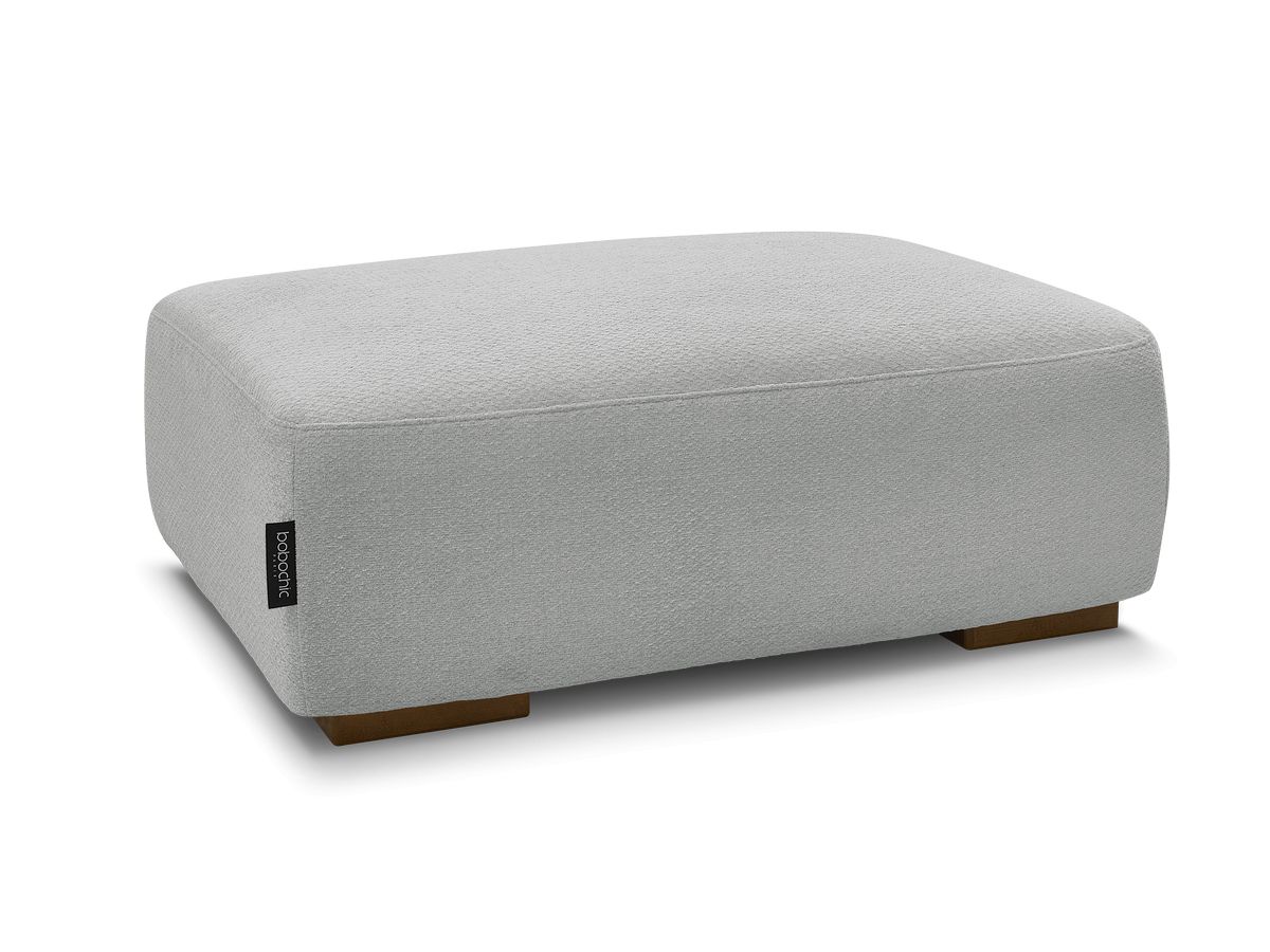 Bobochic Sidonie Pouf Melange-Stoff Hellgrau