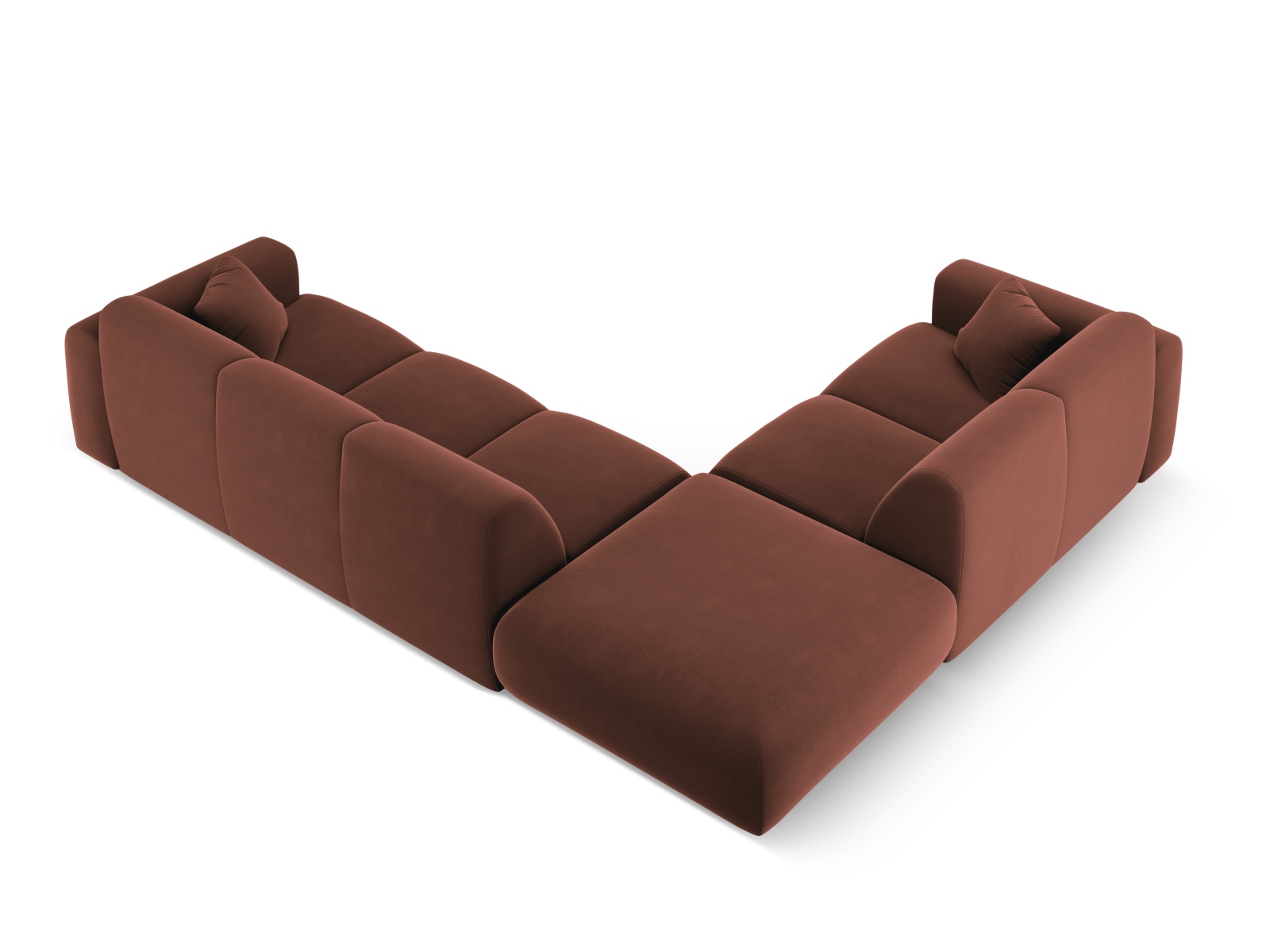 Cosmopolitan Design Ecksofa Nolio 4-Sitzer offen Samt Casino Cuoio Links