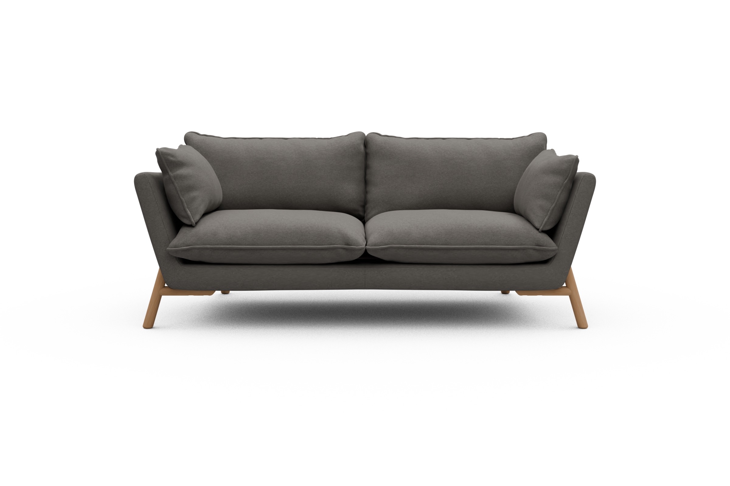 Skandi Home Sofa Emil PREMIUM 2-Sitzer Beinfarbe Eiche Natur Satya-Taupe moebelfaktor