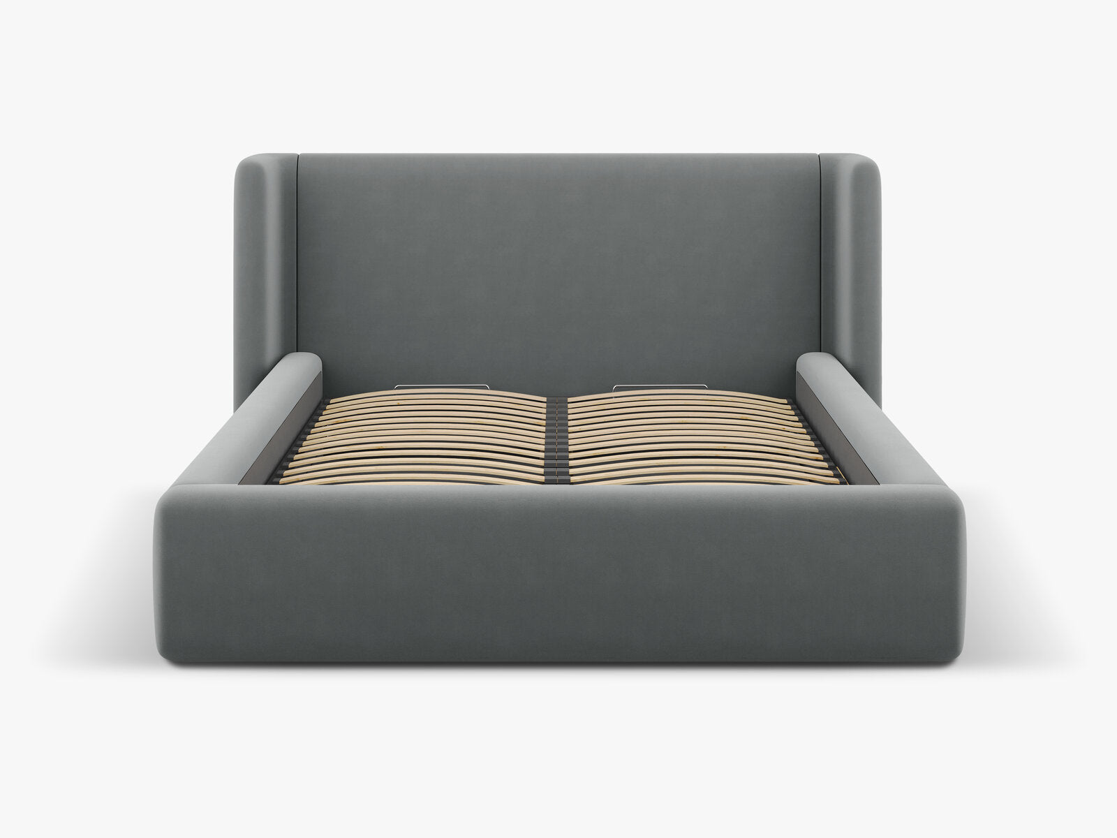 Micadoni Bett Jolene Samt Grau 140x200