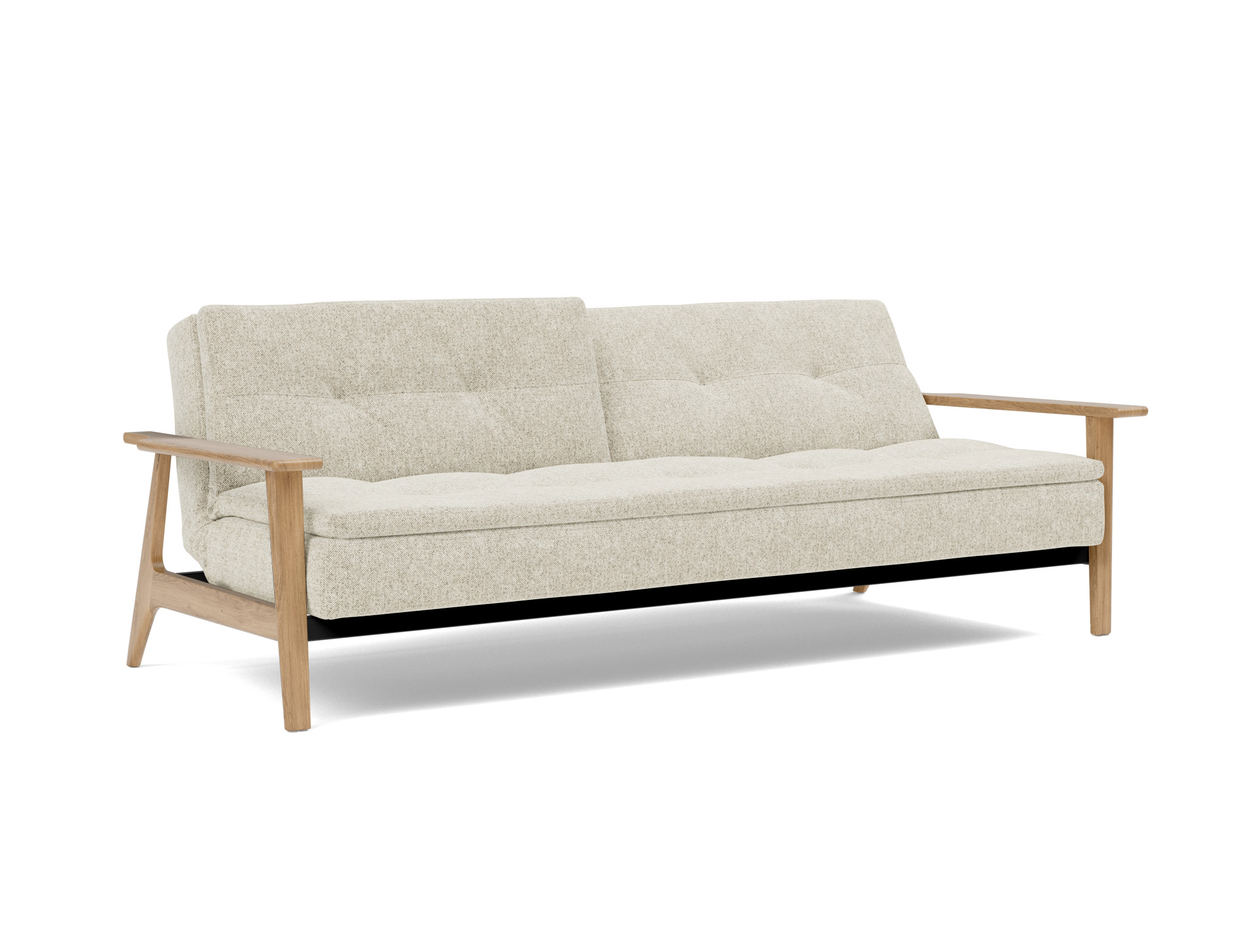 Schlafsofa Dublexo Frej Strukturierter Stoff Taura 357-Off-White