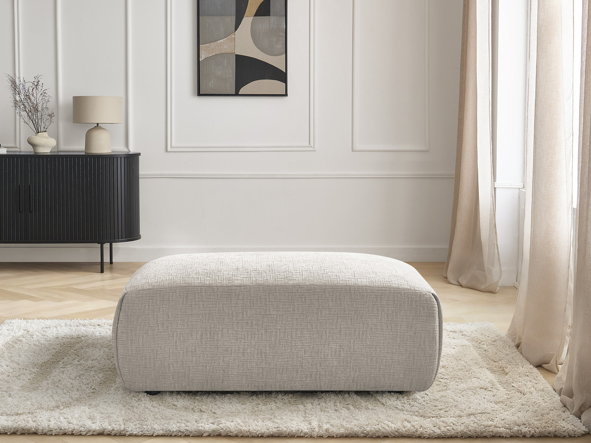 Bobochic Jana Pouf 63 × 114 cm Strukturstoff Beige