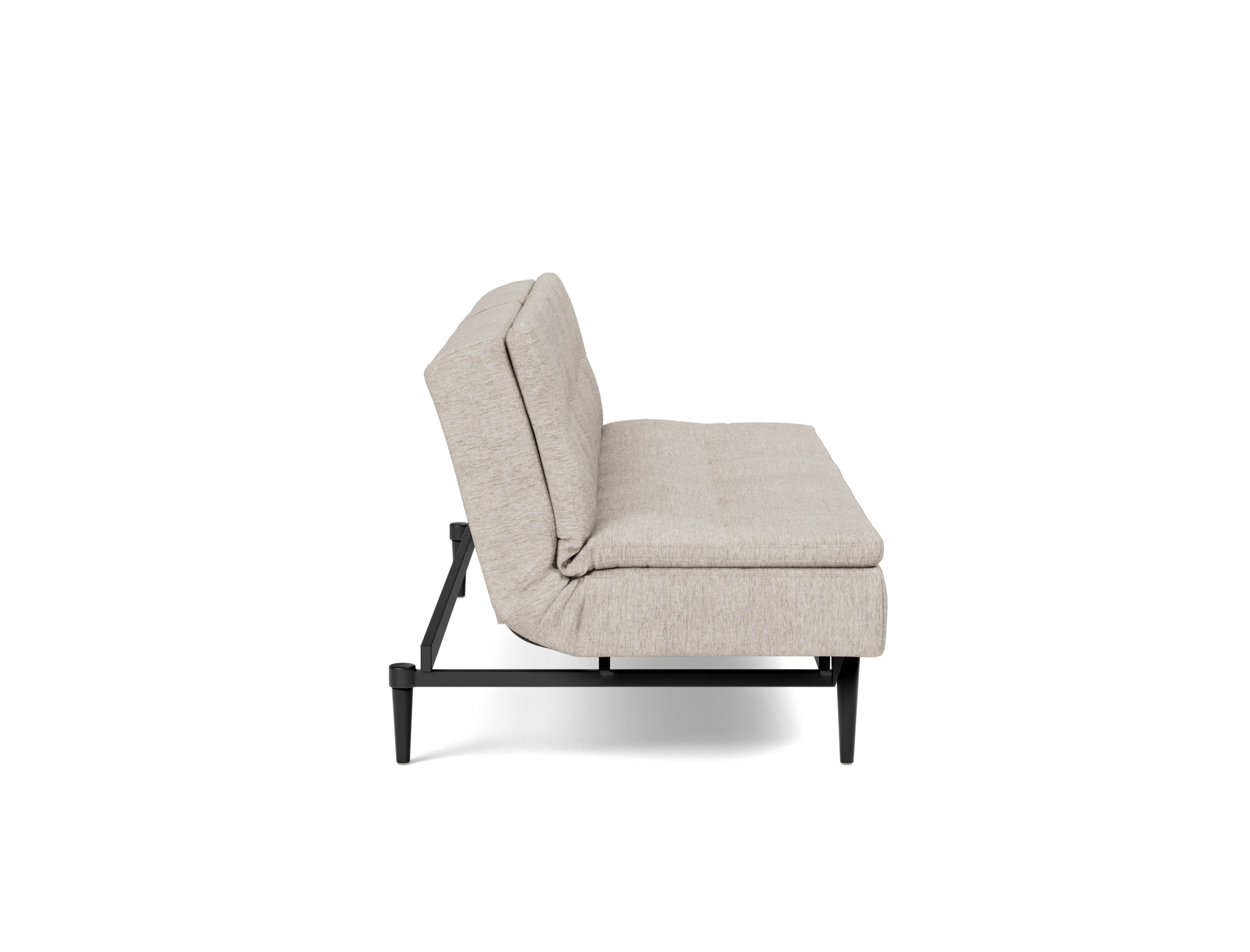 Schlafsofa Dublexo Chenille Yuveno 471-Sand Beine Styletto Eiche schwarz