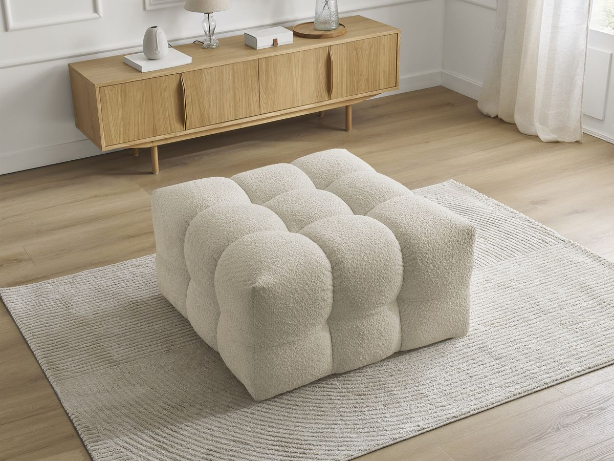Bobochic Cloud Pouf Bouclé-Stoff Beige