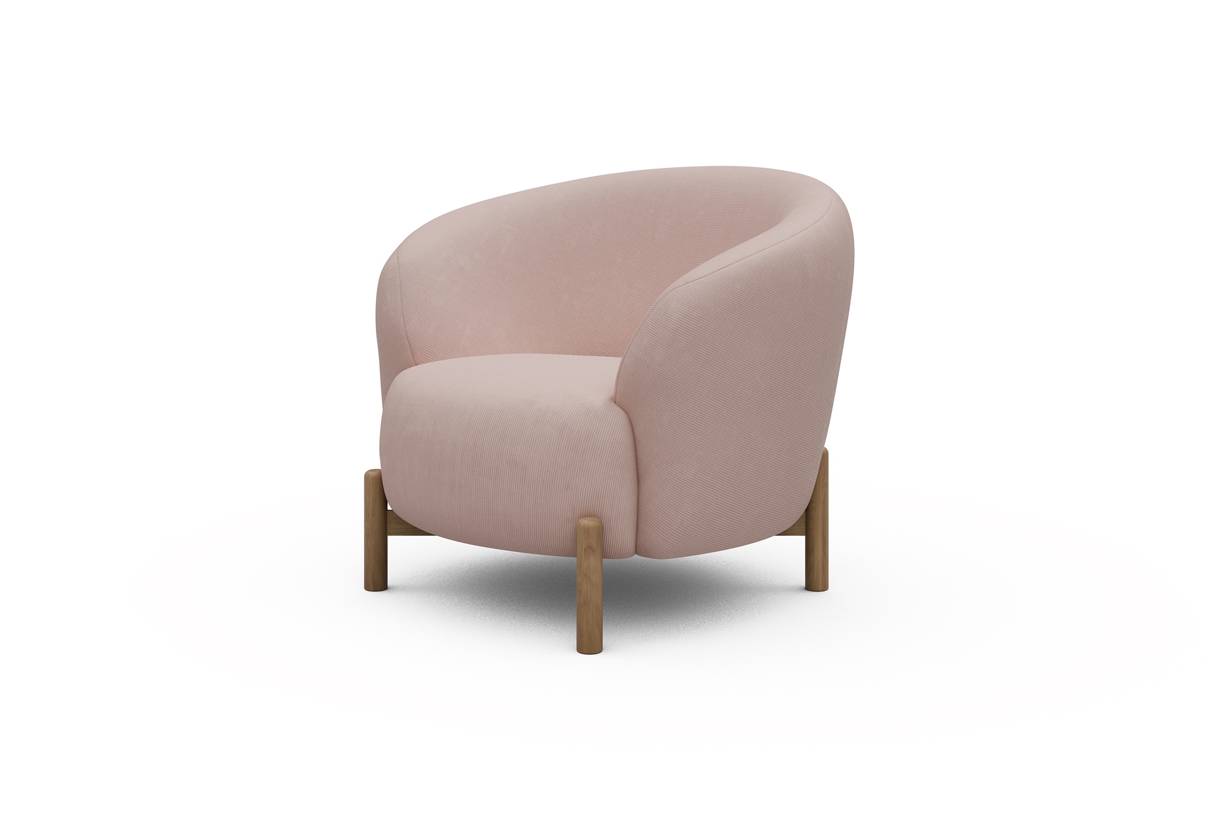 Sessel Ronda Holzbeine Eiche Natur Cordufine-Blush