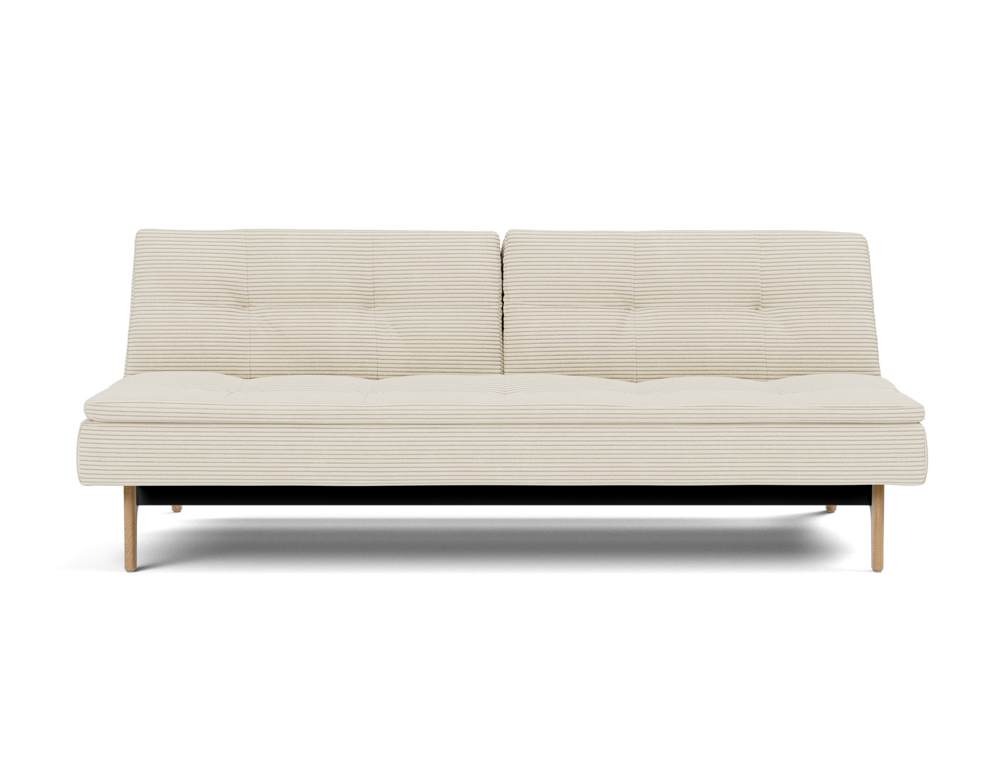 Schlafsofa Dublexo Kord Corduroy 594-Ivory Beine Eiche