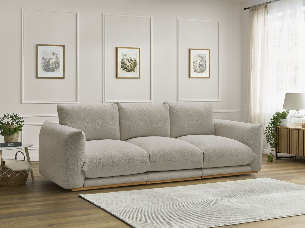 Bobochic Ernest Sofa 3-Sitzer 266 × 106 cm Bouclé-Stoff Taupe