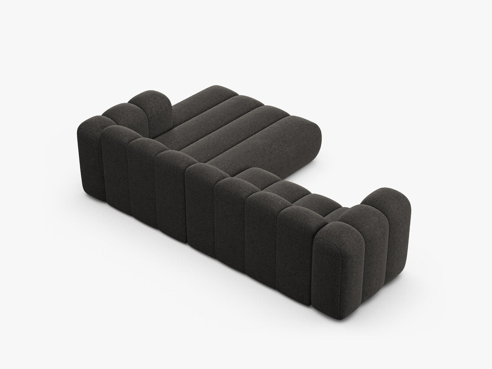 Micadoni Modulares Ecksofa Lupine 4-Sitzer mittelgroß Rechts Chenille Eden Dunkelgrau
