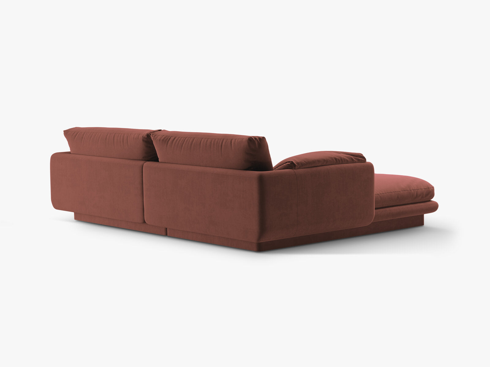 Micadoni Ecksofa Torino 3-Sitzer Rechts Samt Cuoio