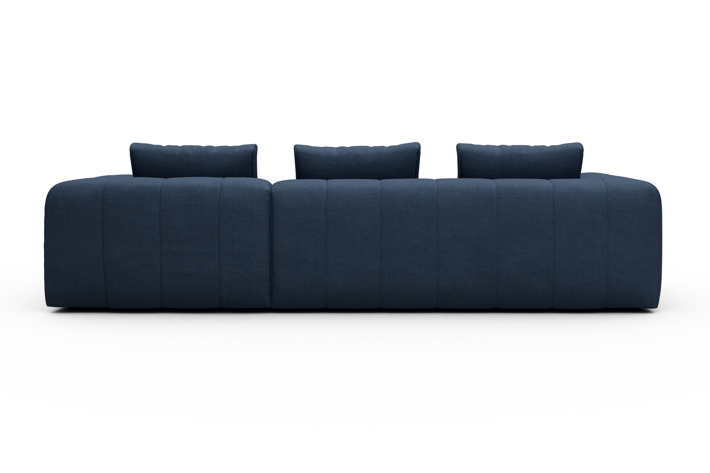 Ecksofa Hugo 2,5-Sitzer Armlehne links mit Chaiselongue Weda-Blue