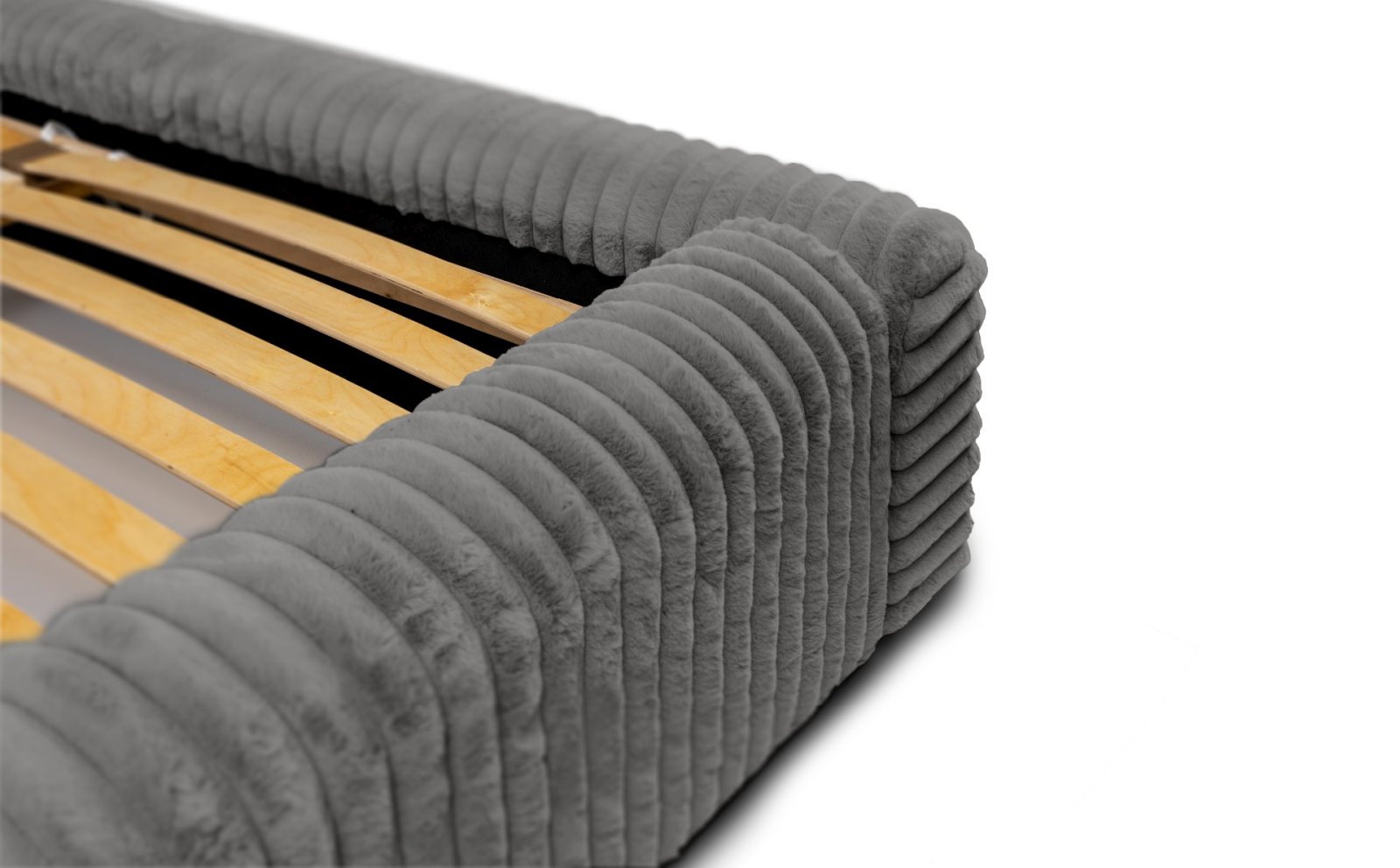 Polsterbett Miloa Softcord mit Fellstruktur 180x200 mit Holzrahmen Vito 16
