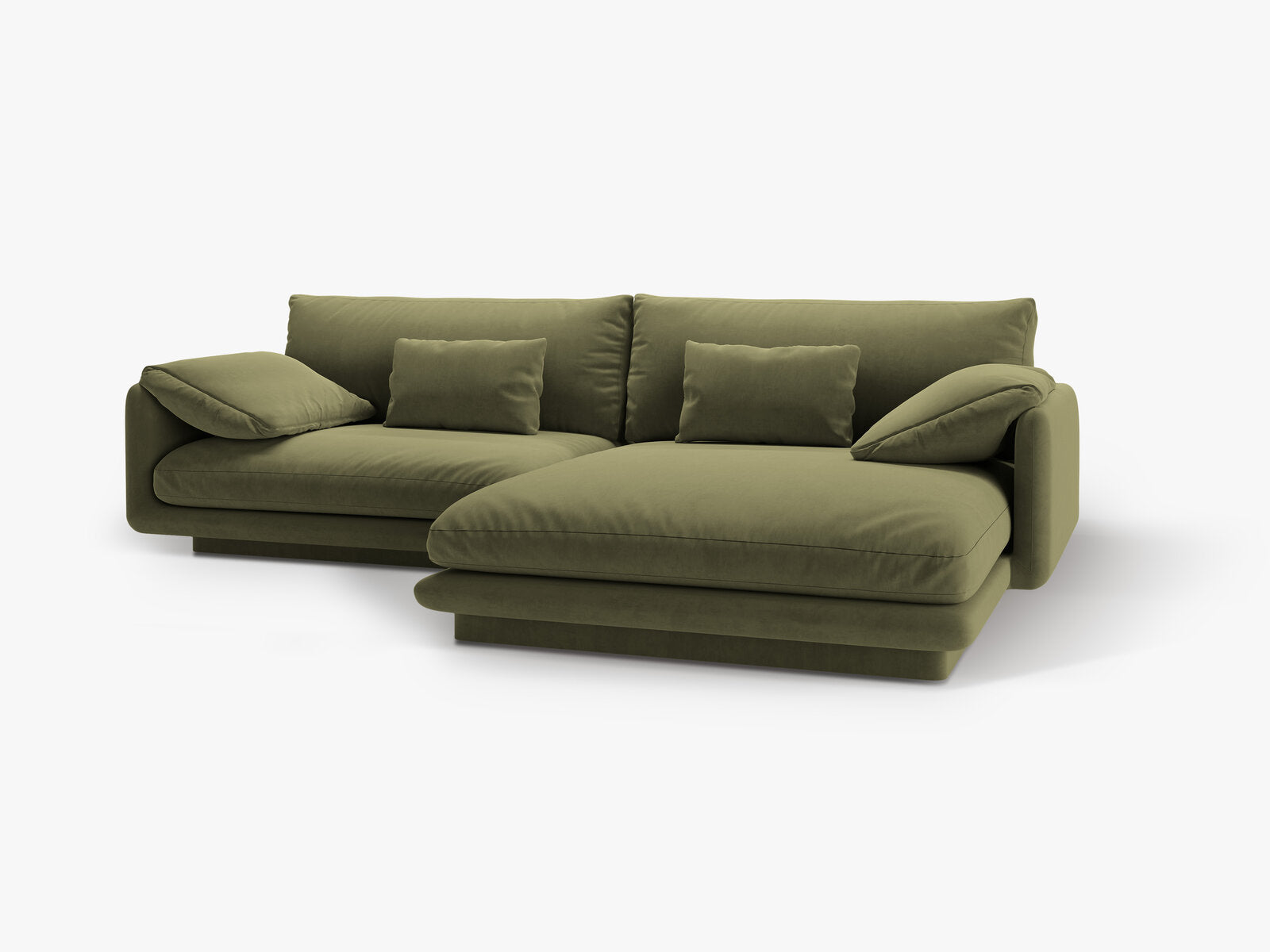 Micadoni Ecksofa Torino 4-Sitzer Rechts Samt Hellgrün