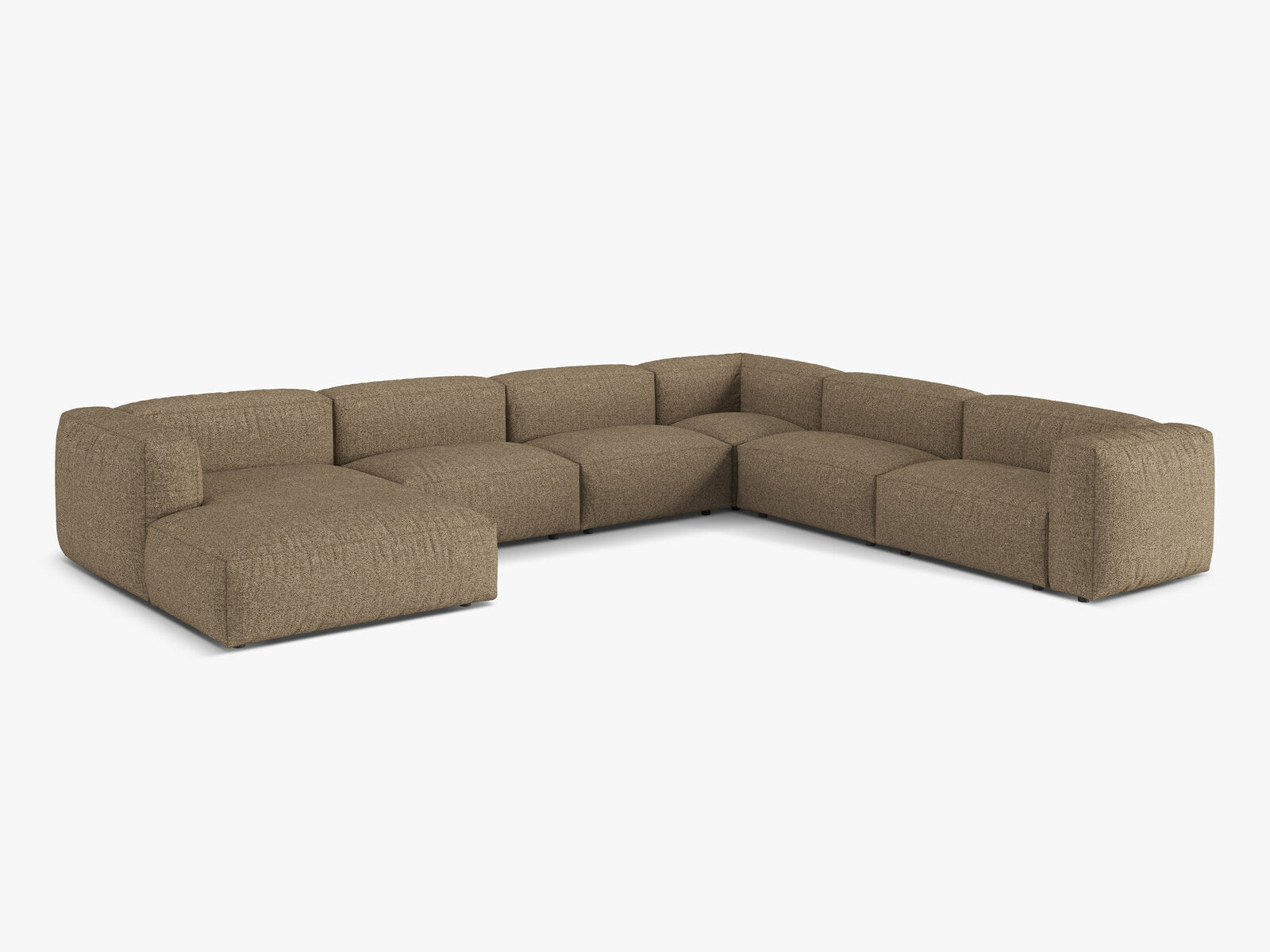 Micadoni modulares Ecksofa XL Martina 6-Sitzer Rechts Boucle Monet Cappuccino