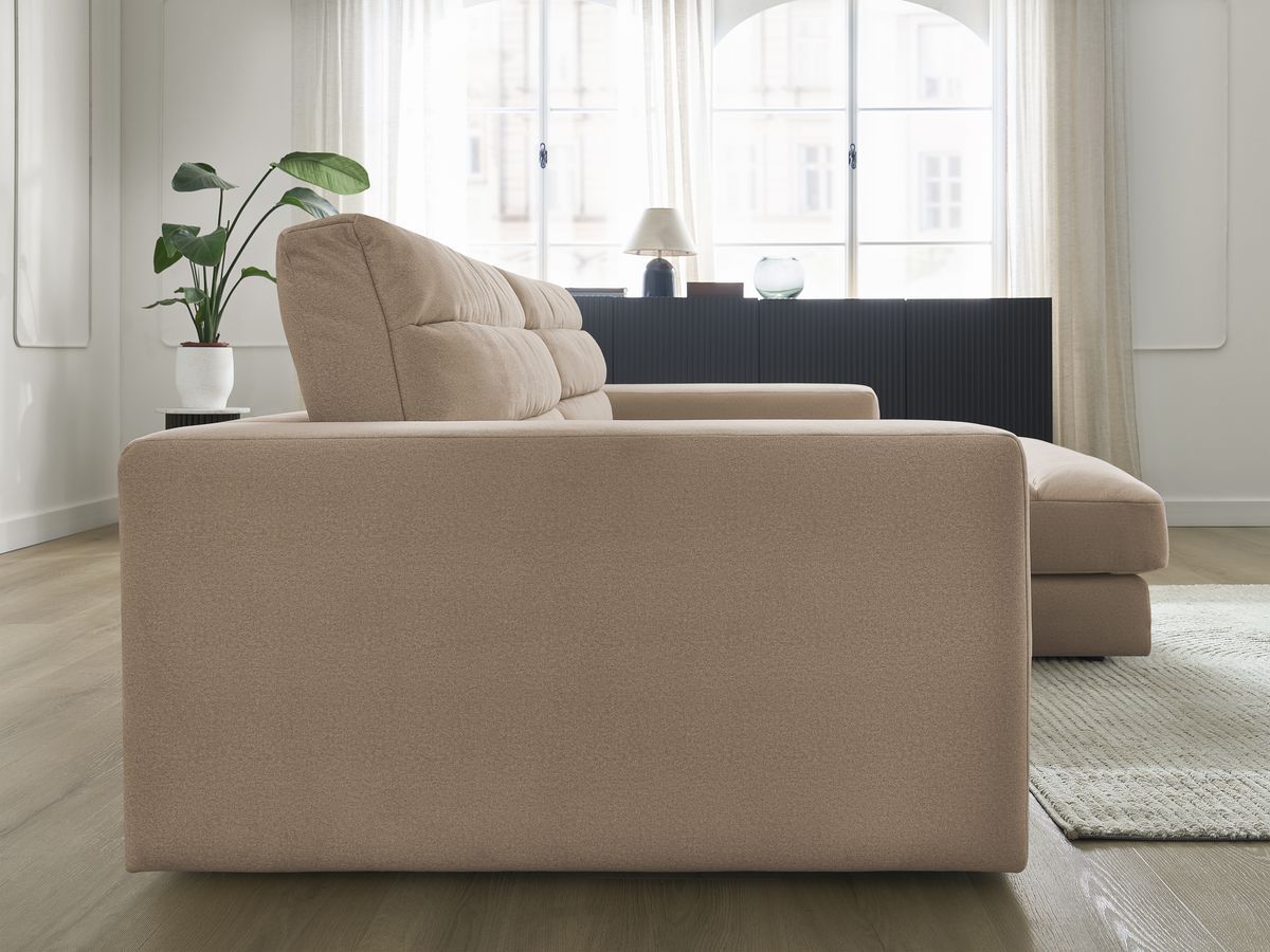 Bobochic Sierra Ecksofa Samt Taupe Ecke rechts