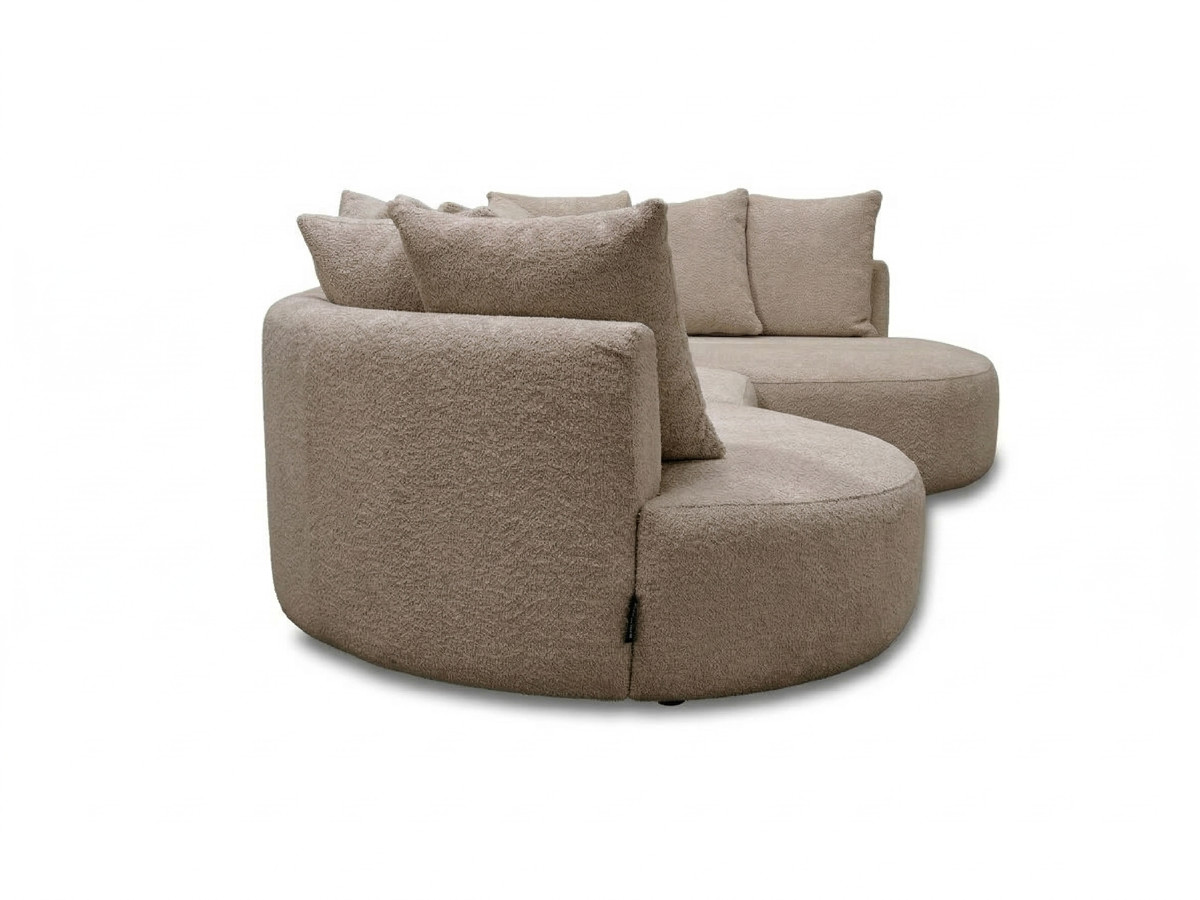 Bobochic Calypso Ecksofa Bouclé-Stoff Taupe Ecke rechts