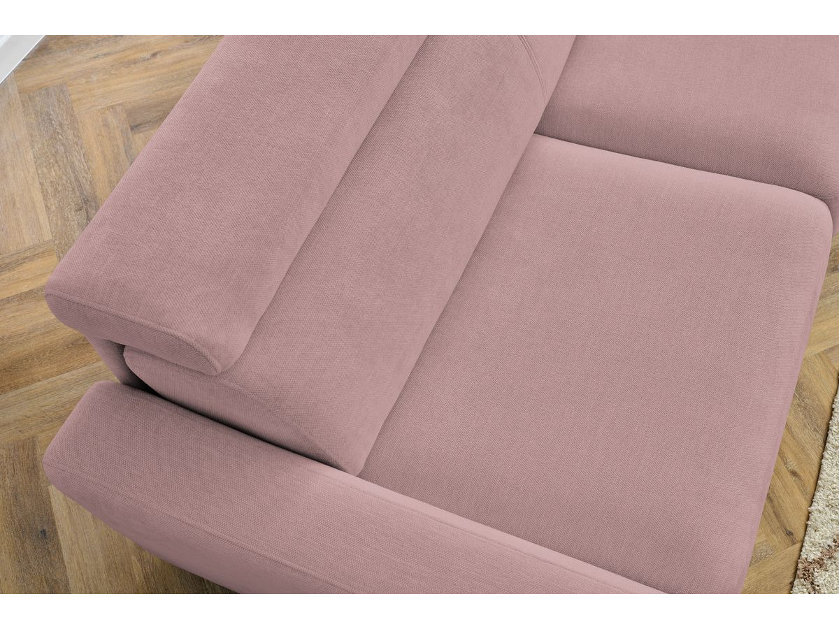 Bobochic Monaco Ecksofa mit Schlaffunktion und Bettkasten Stoff Rosa, Liegefläche 140 × 190 cm