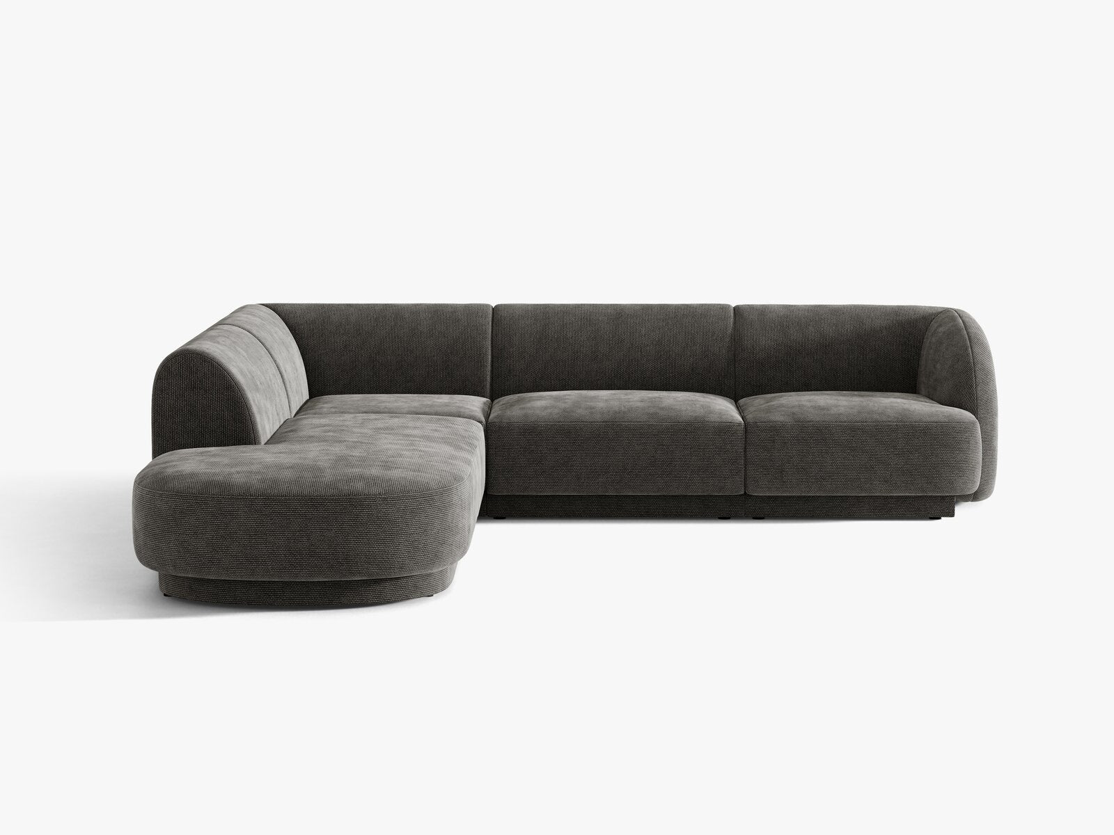 Micadoni Ecksofa Miley 6-Sitzer Links Chenille Haga Grau