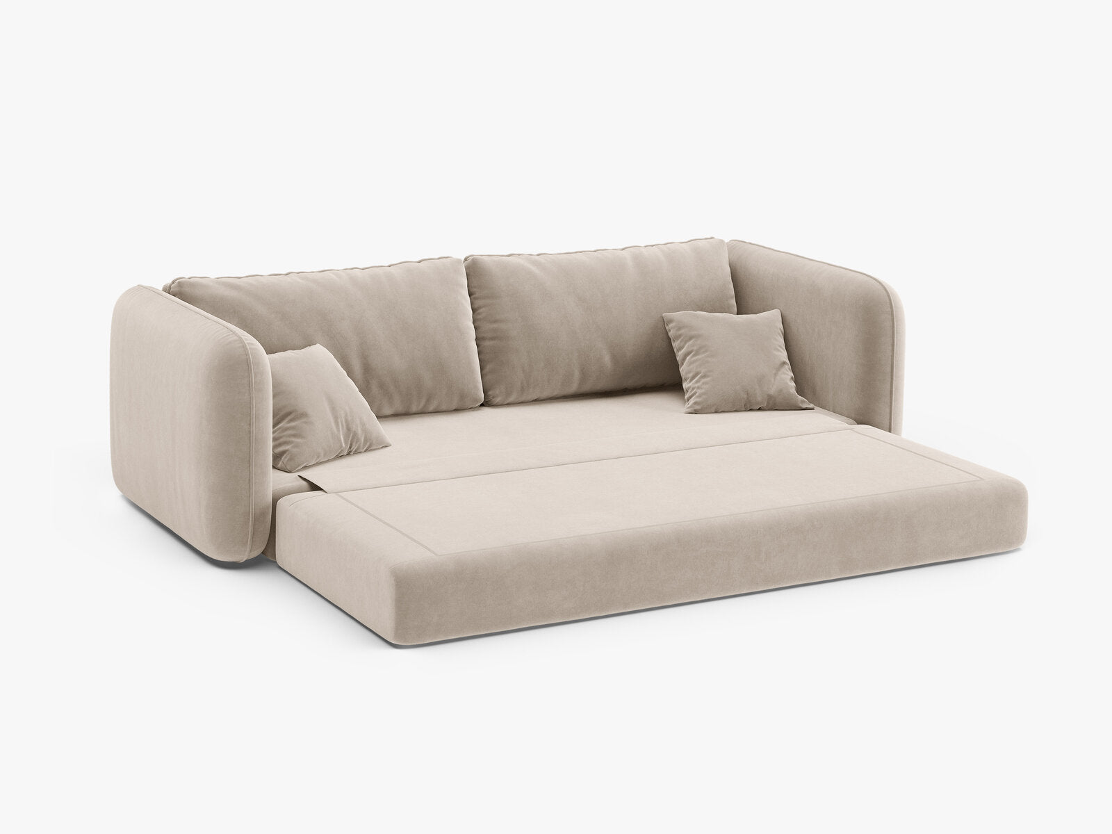 Micadoni Sofa mit Schlaffunktion Dormi 3-Sitzer Samt Salvador Beige