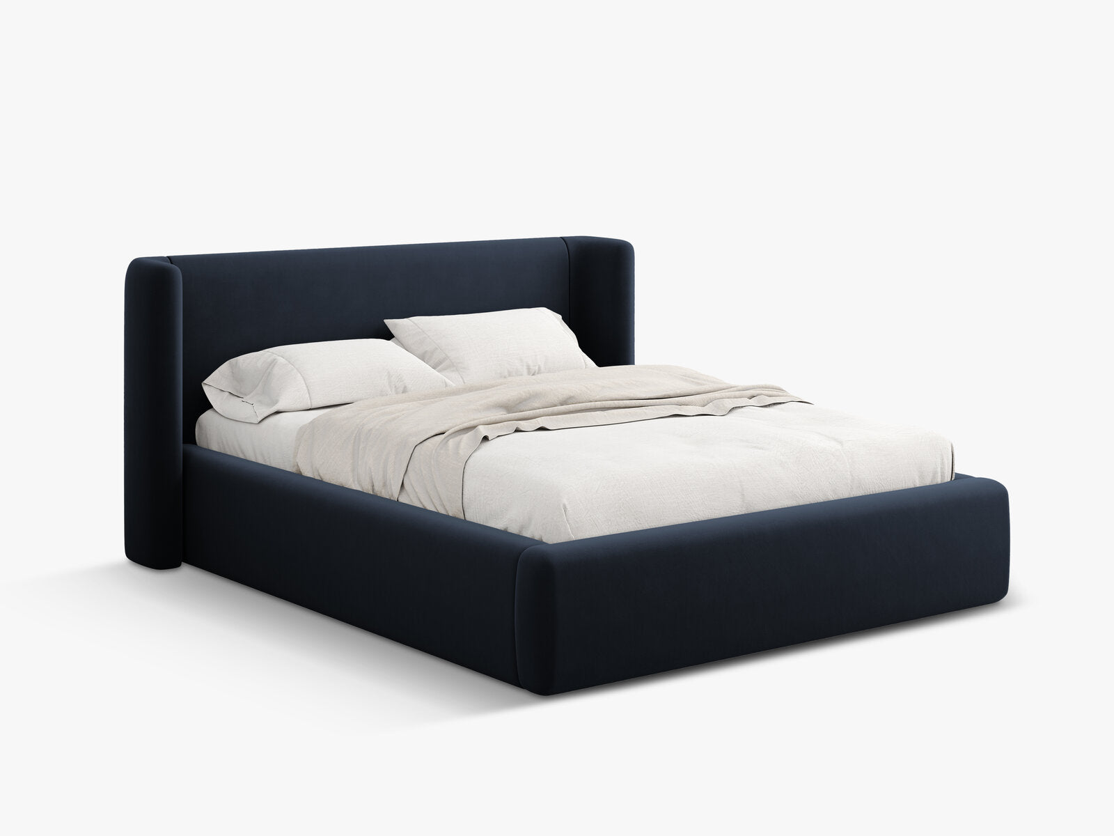 Micadoni Bett Jolene Samt Dunkelblau 140x200