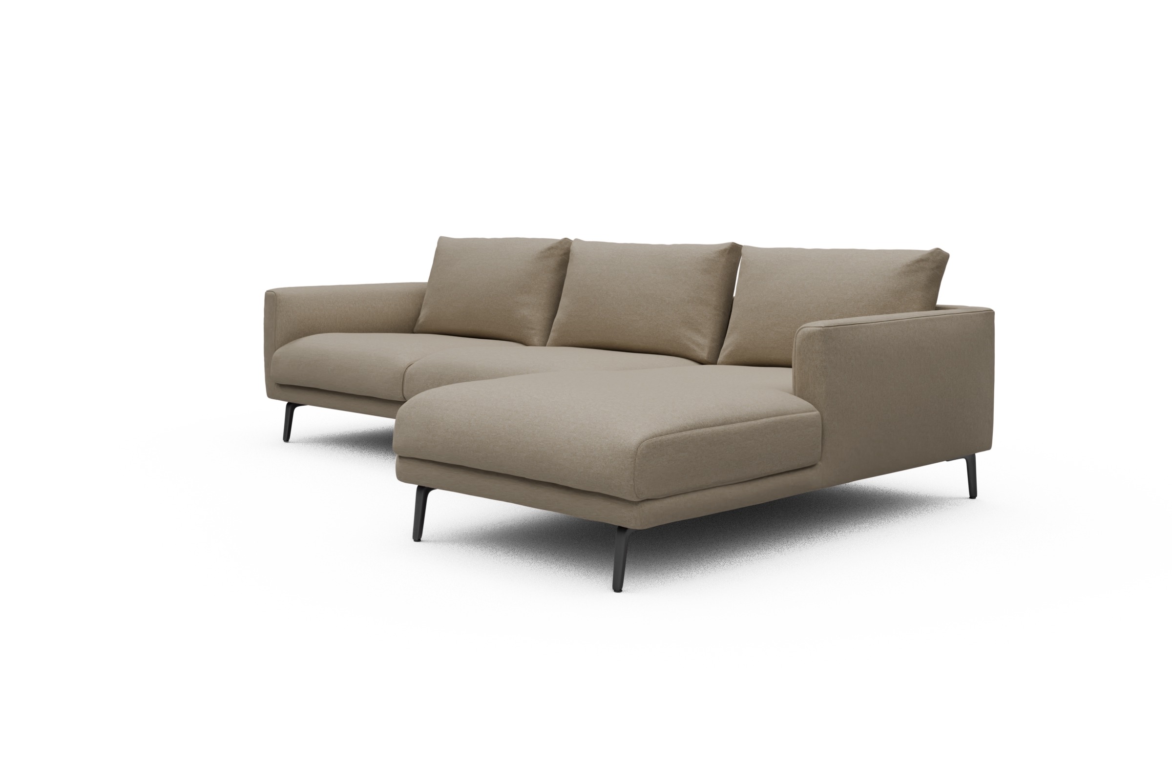 Ecksofa Karl Chaiselongue rechts mit 2,5-Sitzer Satya-Natural