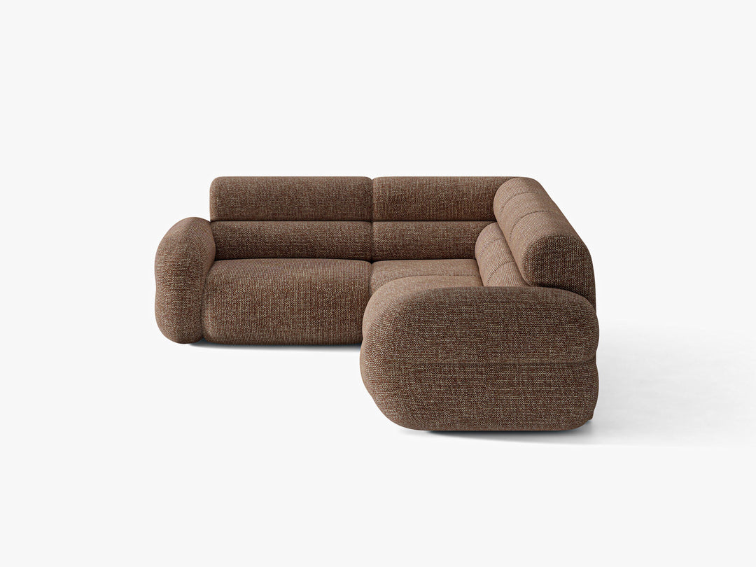 Micadoni Neo Ecksofa 5-Sitzer Rechts Chenille Silencio Braun