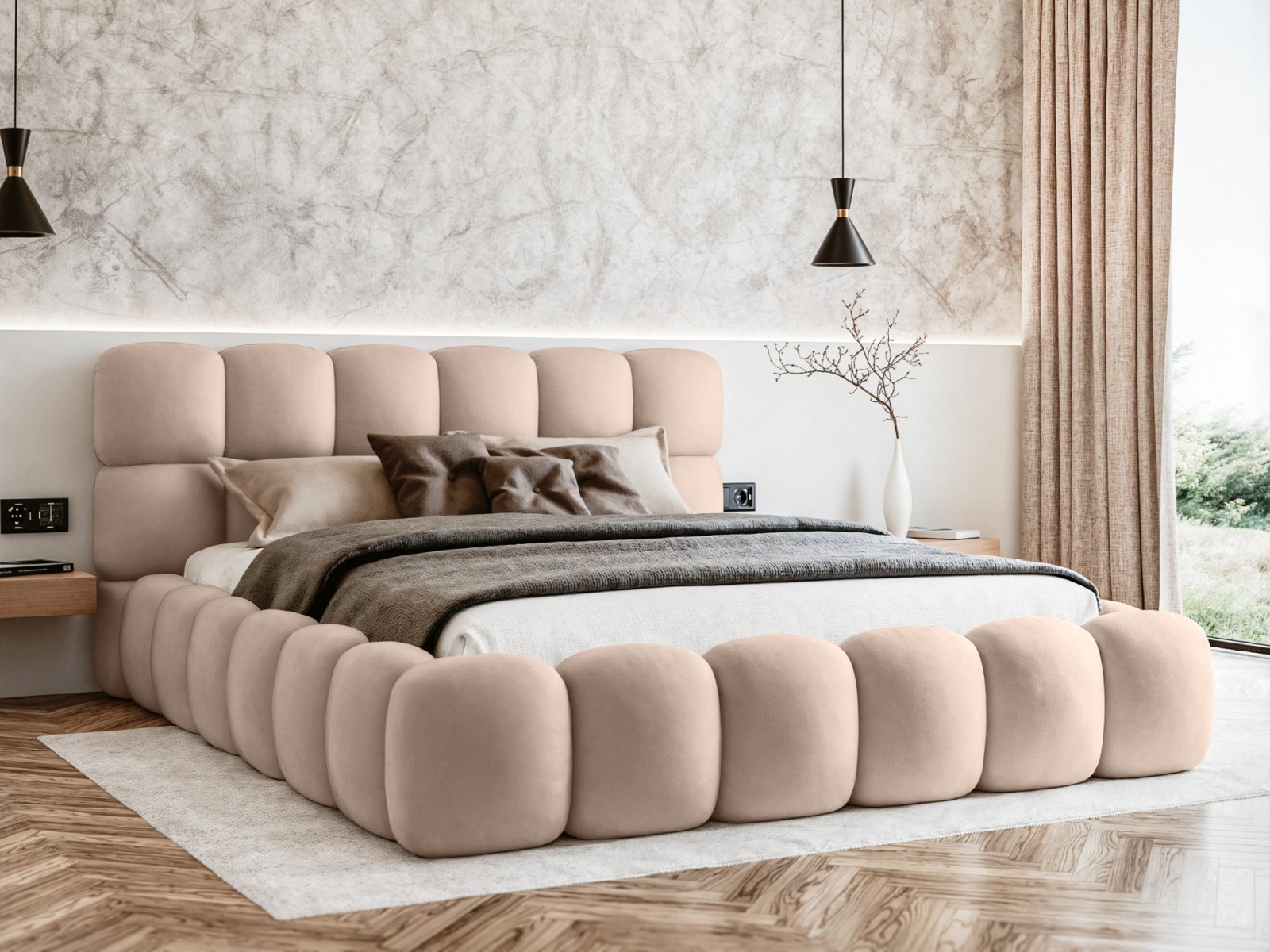 Polsterbett VENTO Piano 180 mit Holzrahmen Piano 03 Beige moebelfaktor