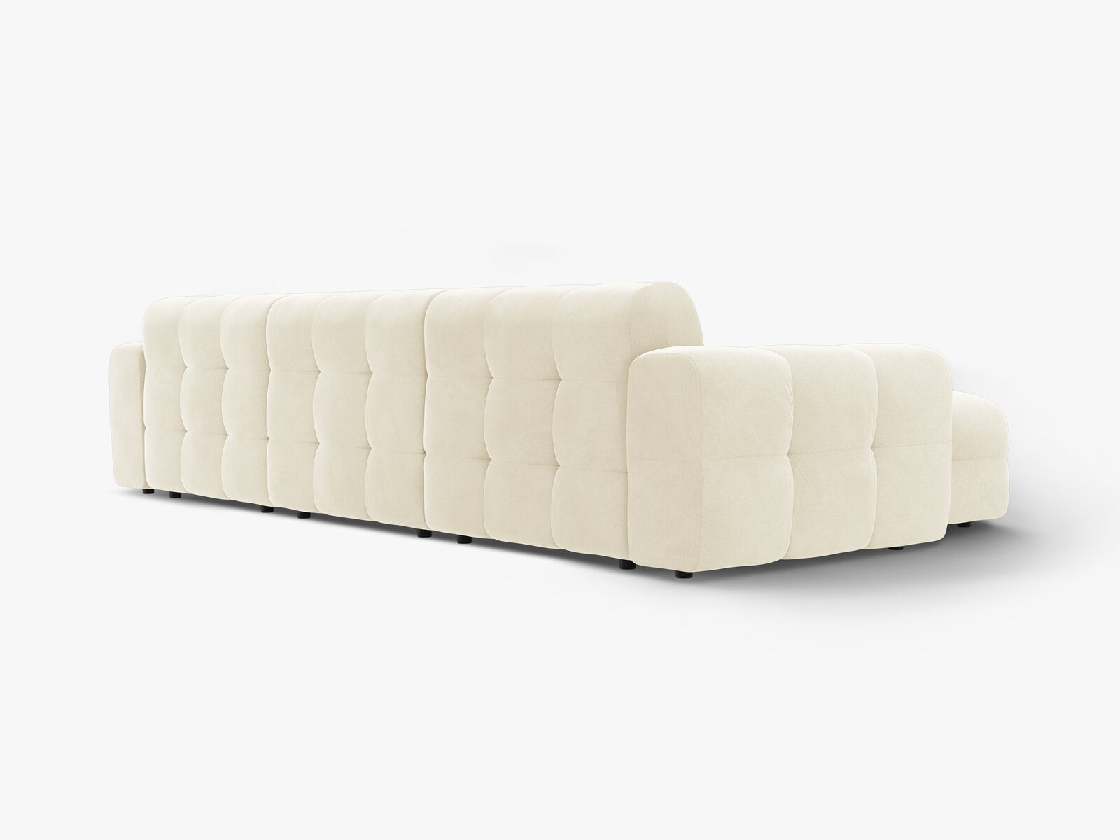 Micadoni Ecksofa Kendal 5-Sitzer Links Samt Elfenbein