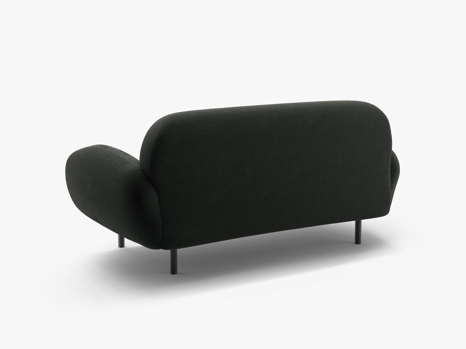 Micadoni Sofa Poppy 2-Sitzer Boucle Baloo Schwarz