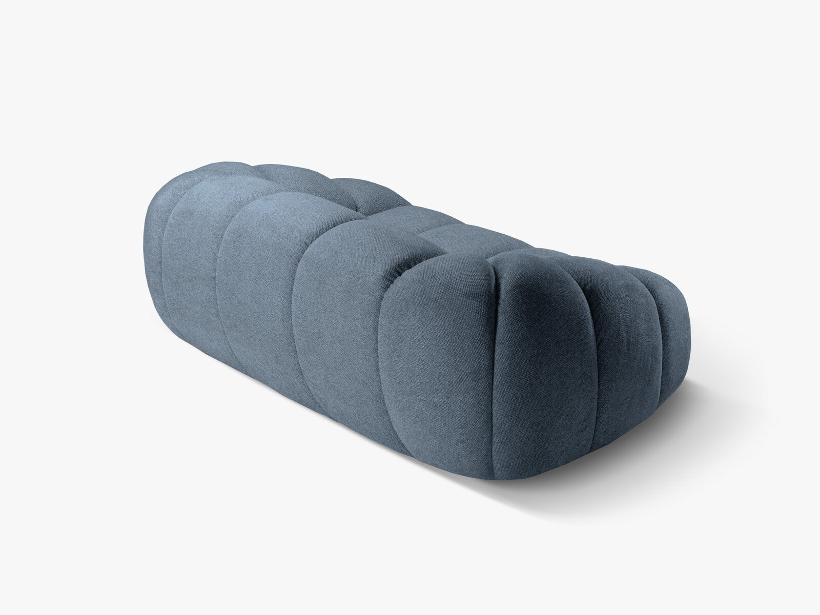 Micadoni Sofa Diana 2-Sitzer Strukturierter Samtstoff Jeansblau